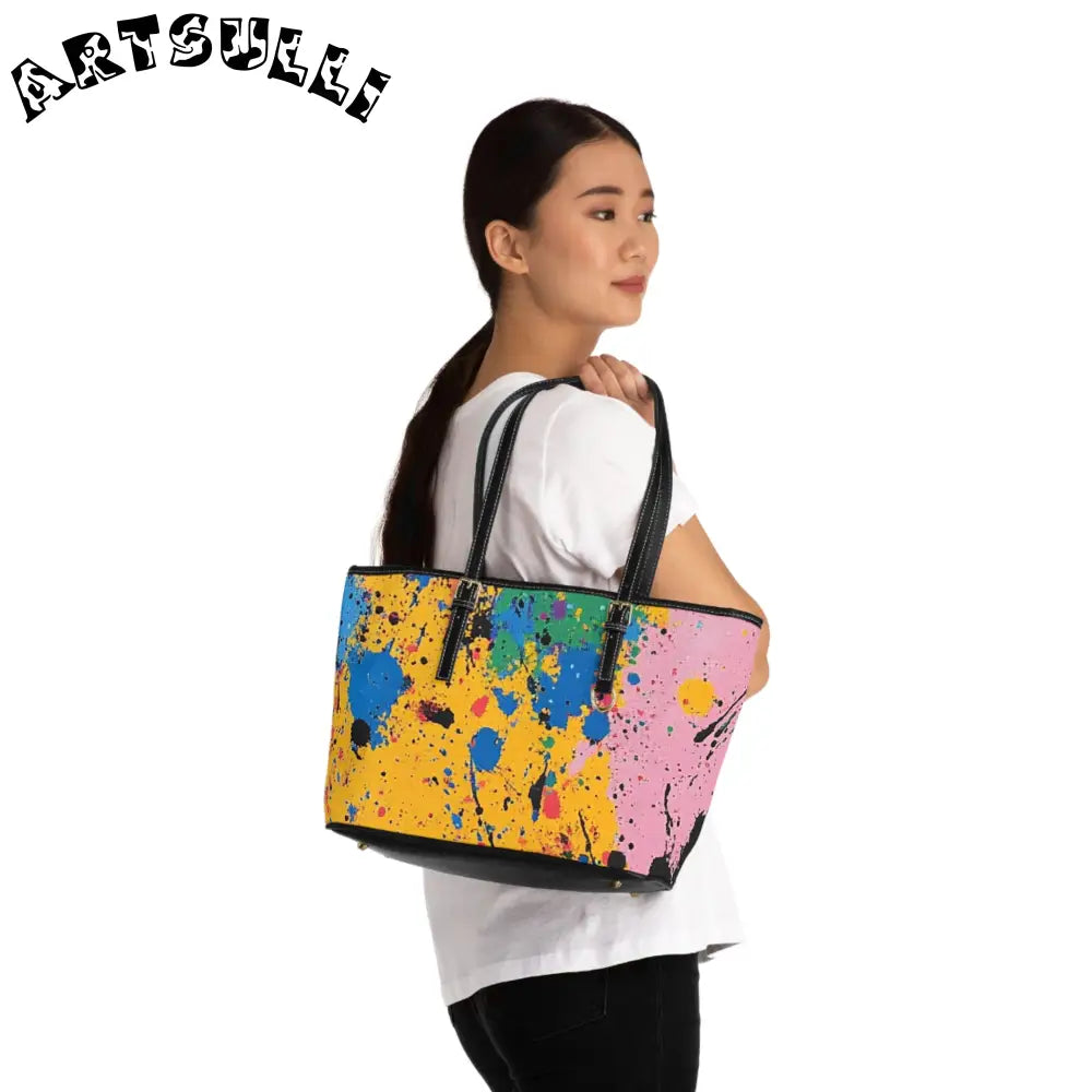 JAKKOUTTHEBXX The Colors Of Paint Splatter PU Leather Shoulder Bag