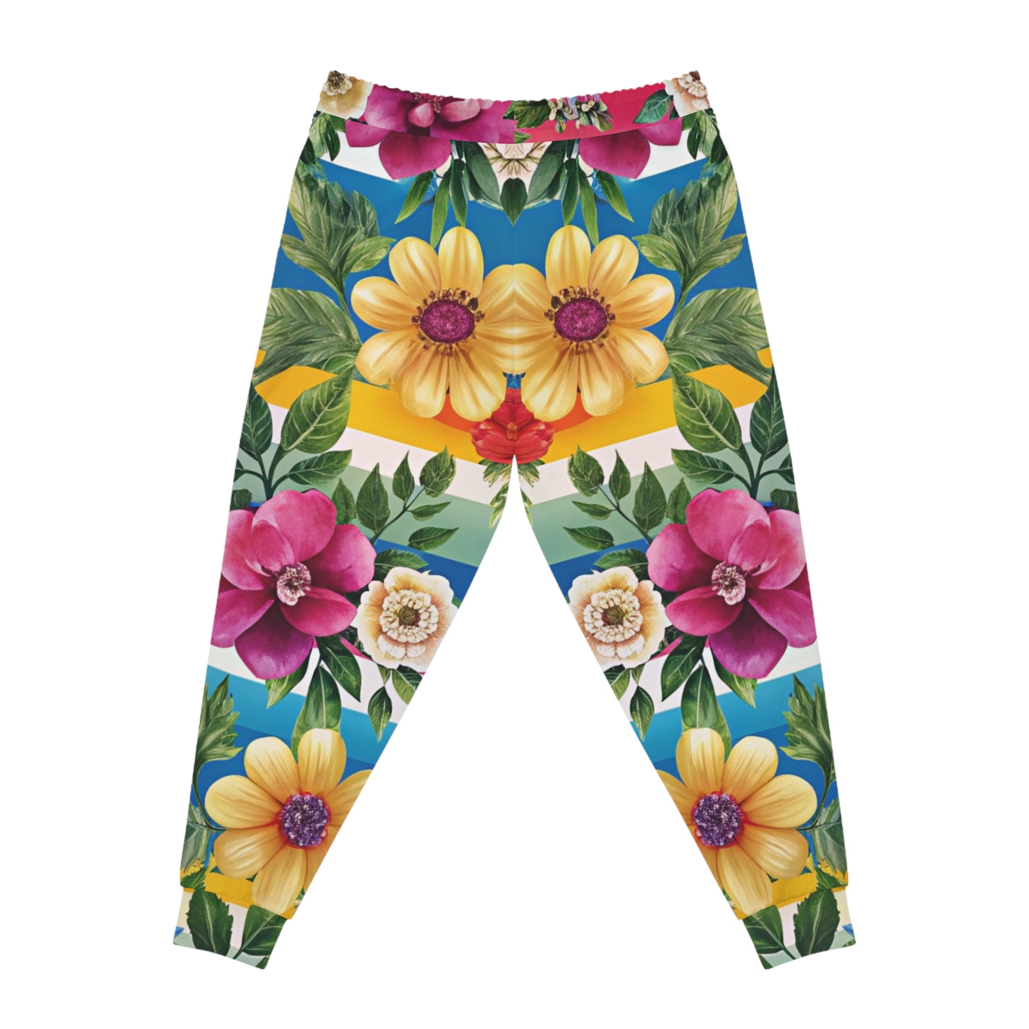 Floral Stripe 4K II Athletic Joggers (AOP), Artsulli - Art is Long, Life is Short, All Over Prints, , , , , , , 
