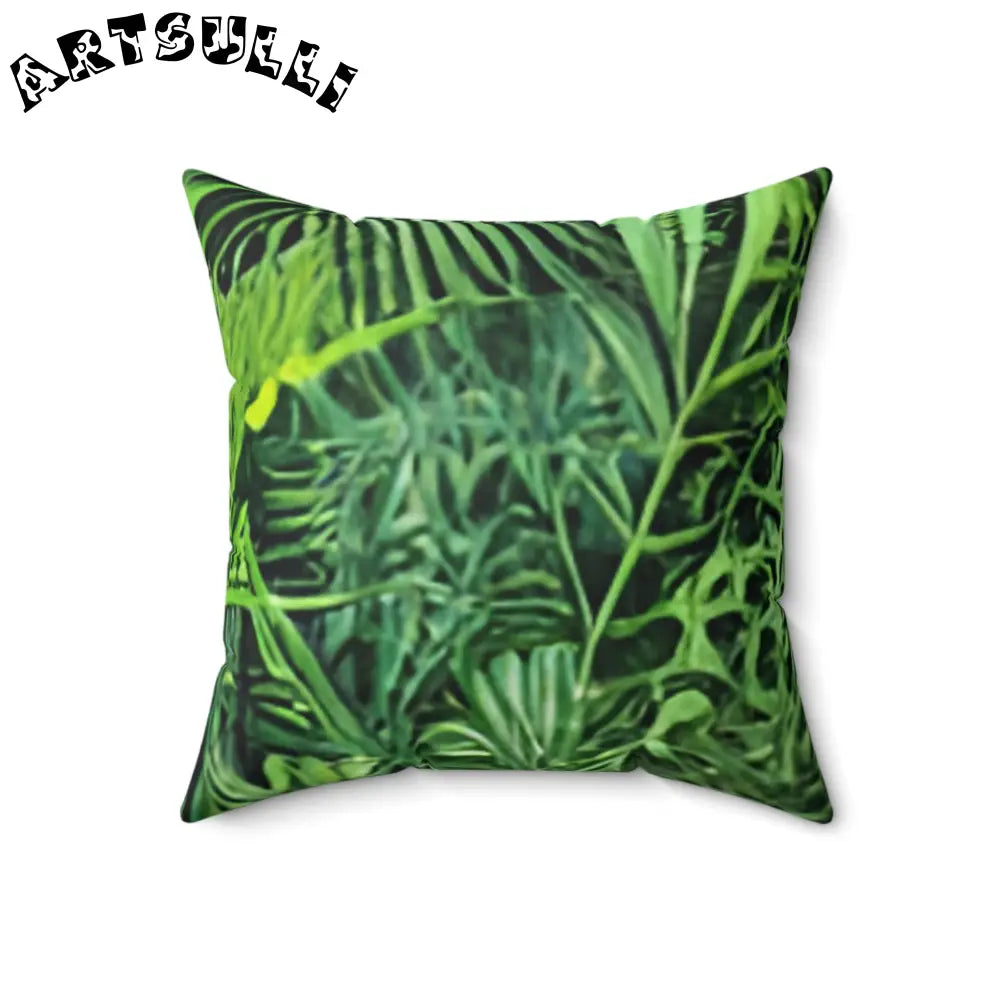 JAKKOUTTHEBXX Vibrant Floral and Leaf Print Square Throw Pillow