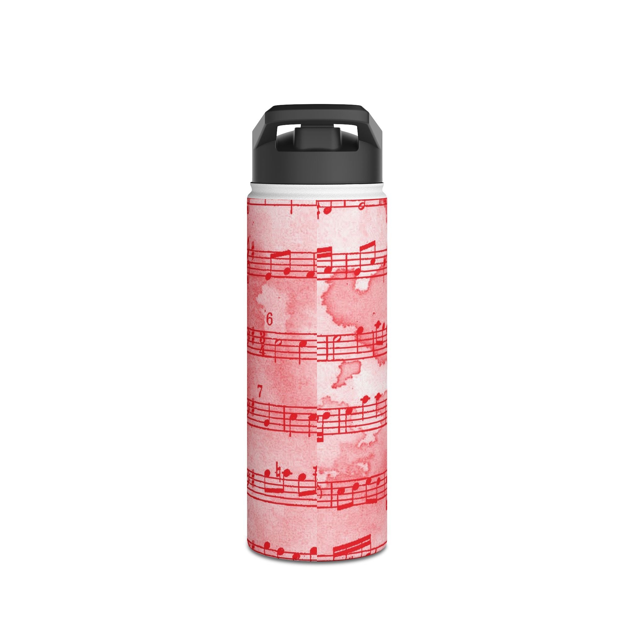 Drip Spill Type Beat Sheet Music Red Stainless Steel Water Bottle, Standard Lid, Artsulli - Art is Long, Life is Short, Mug, , , , , , , 