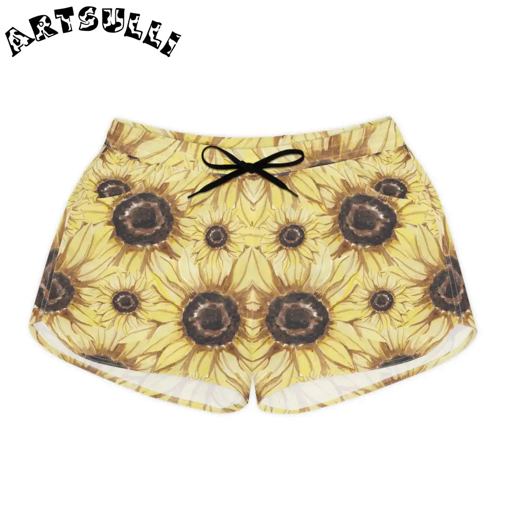 JAKKOUTTHEBXX Retro Anime Sunflower Women’s Casual Shorts (AOP)