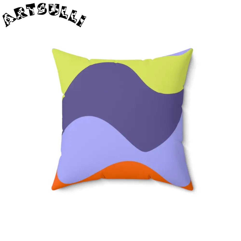 JAKKOUTTHEBXX Waves Red and Blue Spun Polyester Square Pillow