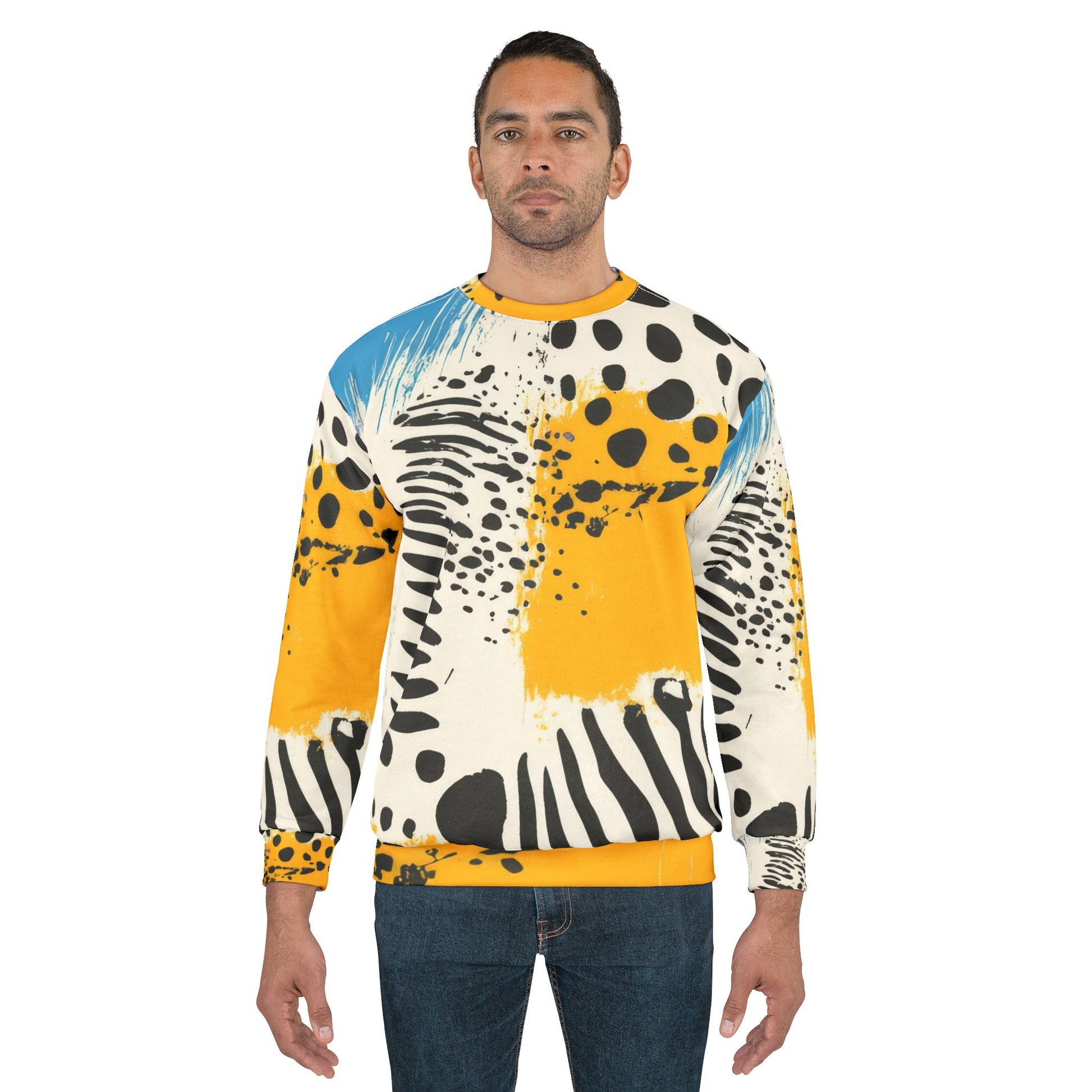 Rae Zebra Rhapsody Unisex Sweatshirt (AOP), Artsulli - Art is Long, Life is Short, All Over Prints, , , , , , , 