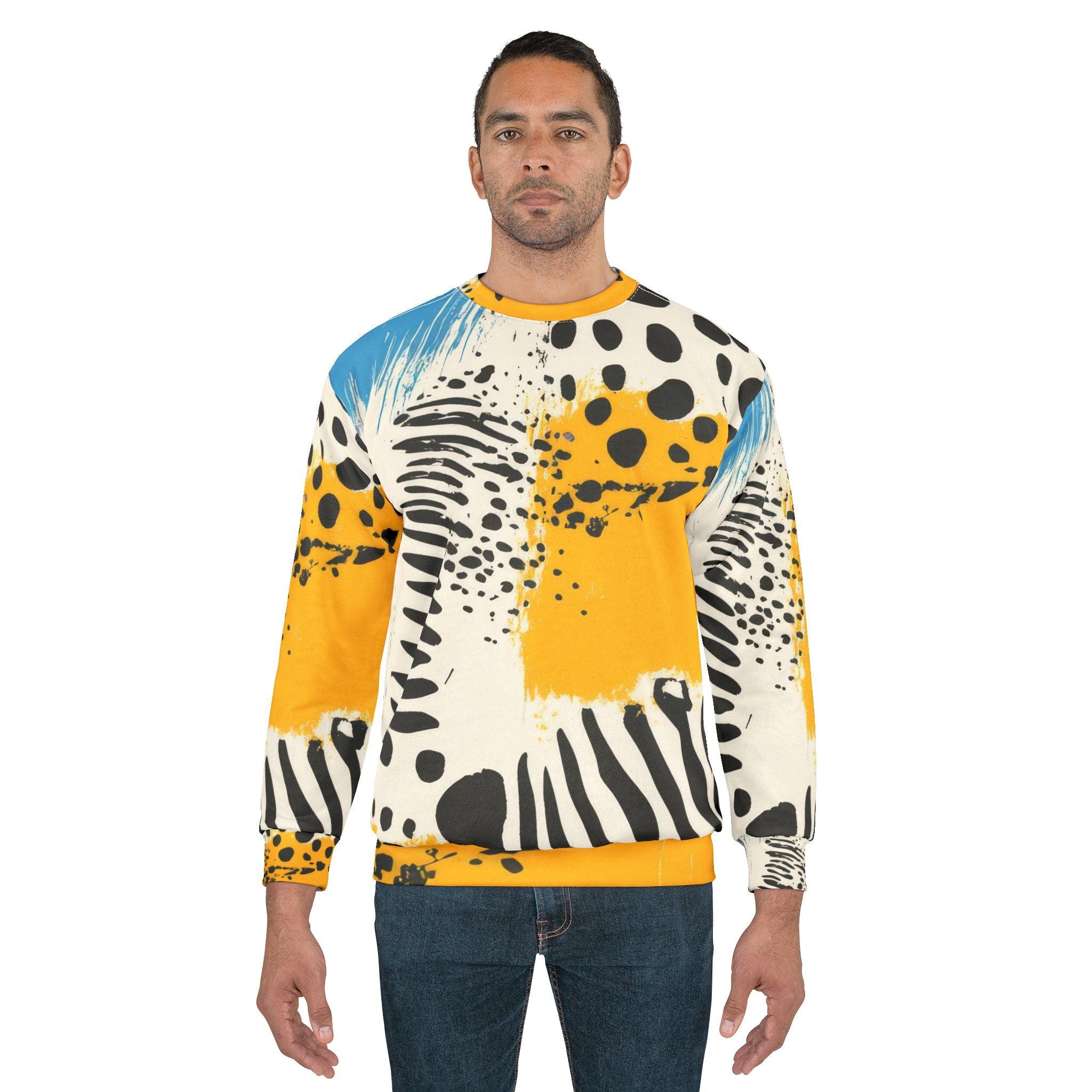 Rae Zebra Rhapsody Unisex Sweatshirt (AOP), Artsulli - Art is Long, Life is Short, All Over Prints, , , , , , , 