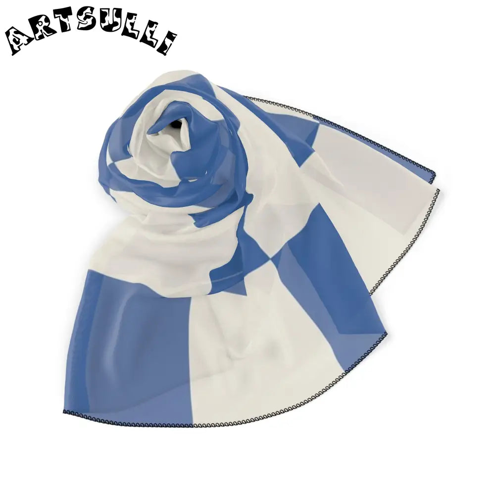 JAKKOUTTHEBXX Checkerboard Blue Poly Scarf JAKKOUTTHEBXX Artsulli
