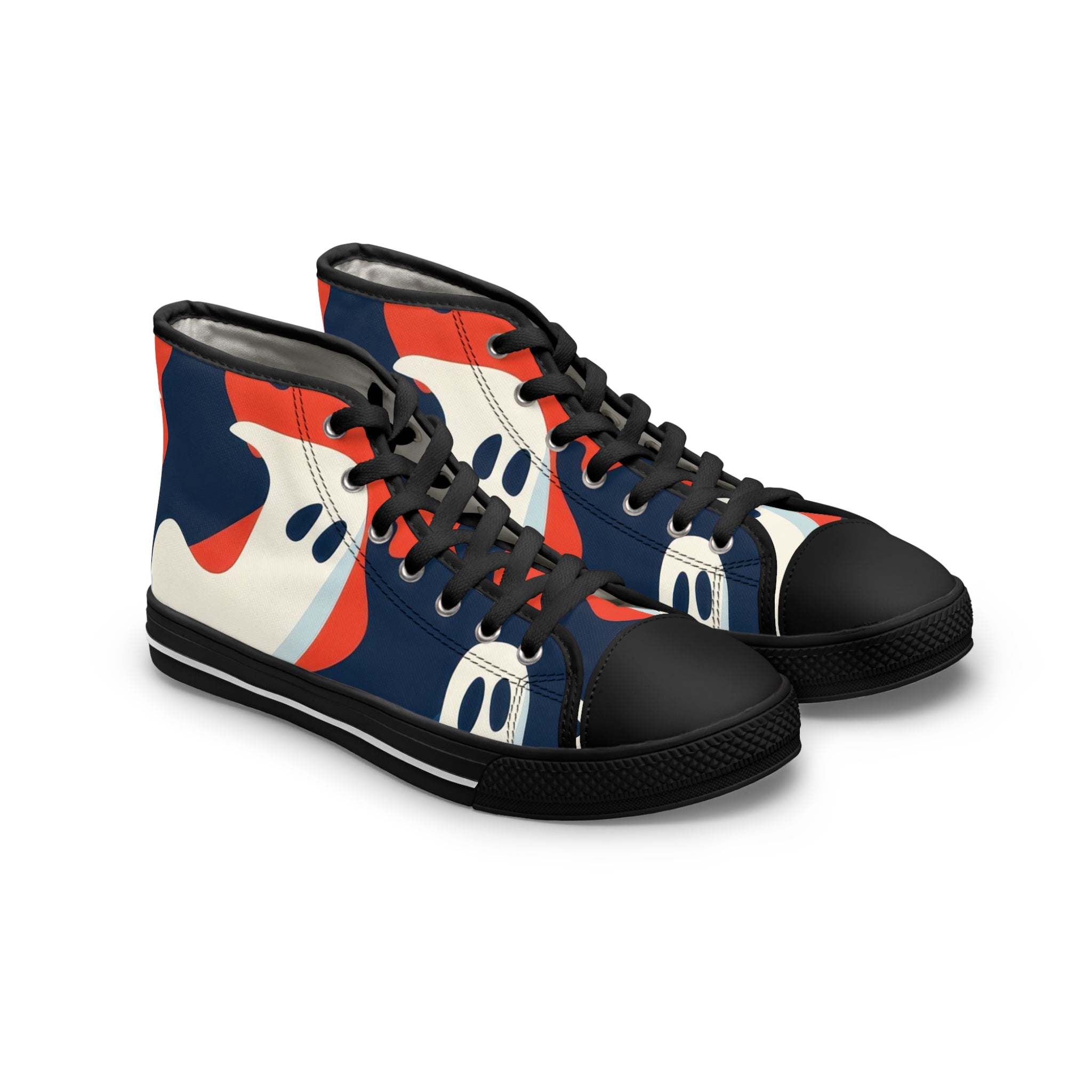Camo Ghosts Women's High Top Sneakers, Artsulli - Art is Long, Life is Short, Shoes, Size, US 5.5, Color, Black sole, , , 17169880403285