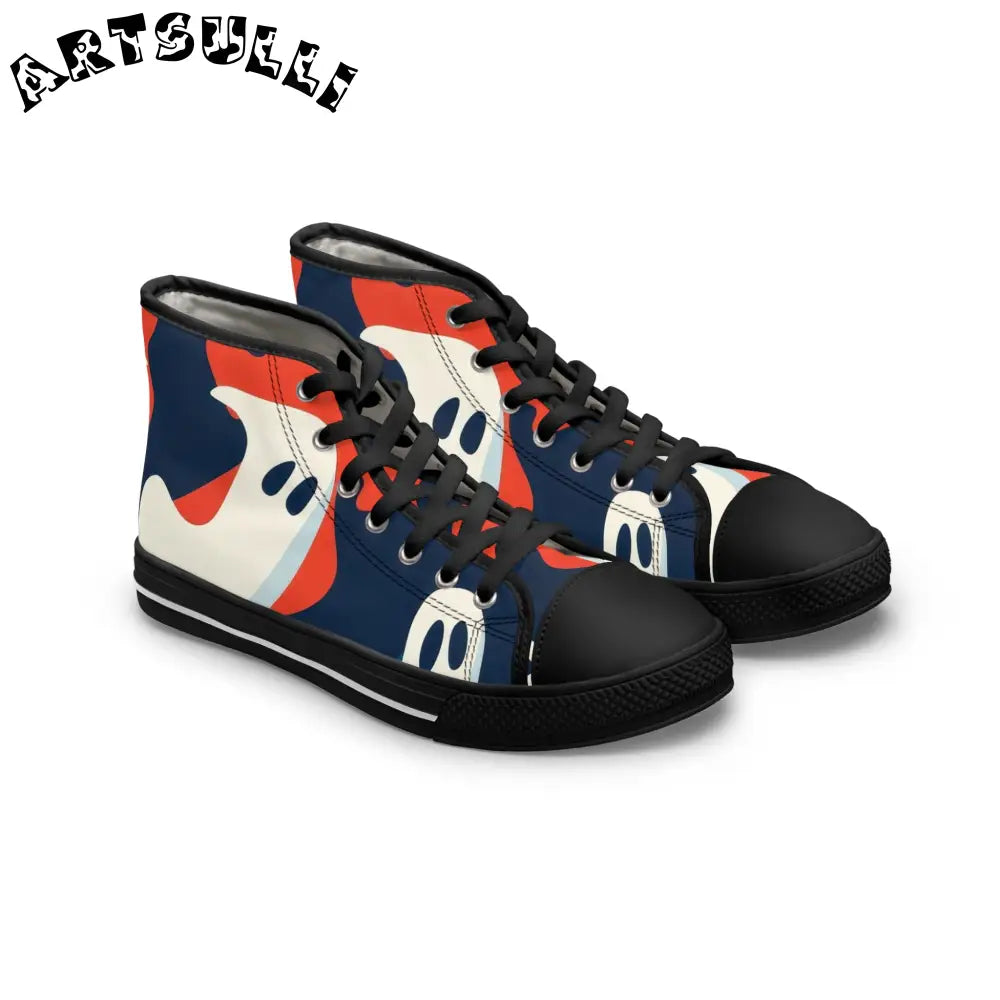 JAKKOUTTHEBXX Camo Ghosts Women’s High Top Sneakers JAKKOUTTHEBXX