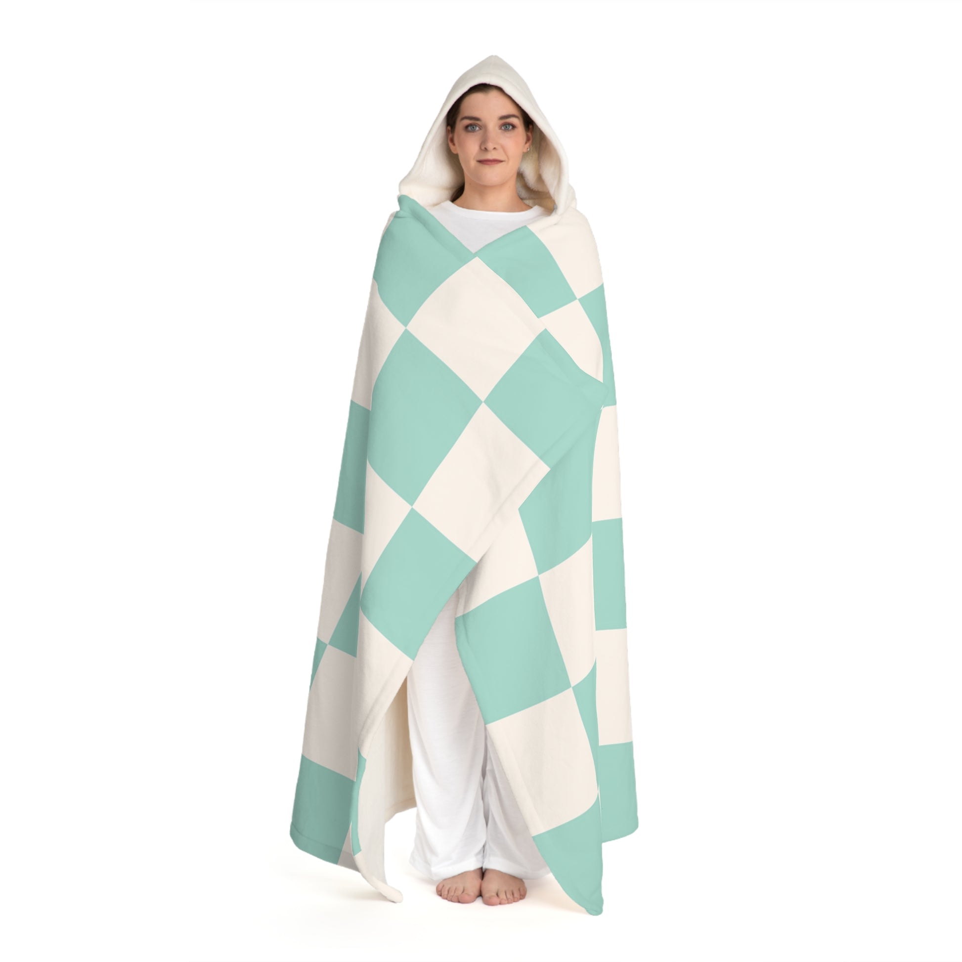 Chessboard Hooded Sherpa Fleece Blanket, Artsulli - Art is Long, Life is Short, All Over Prints, , , , , , , 