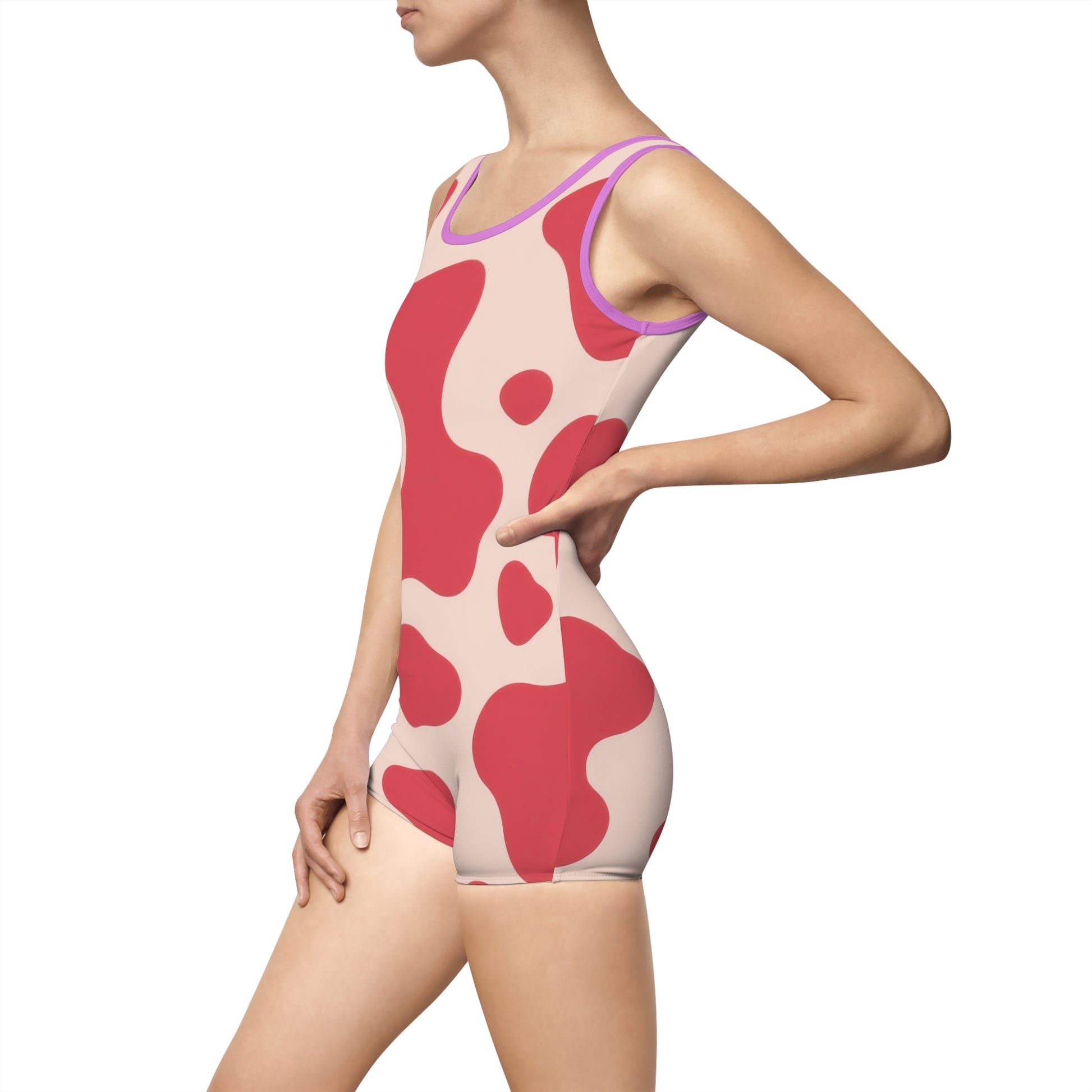 Red Jungle Cow Women's Vintage Swimsuit (AOP), Artsulli - Art is Long, Life is Short, All Over Prints, , , , , , , 