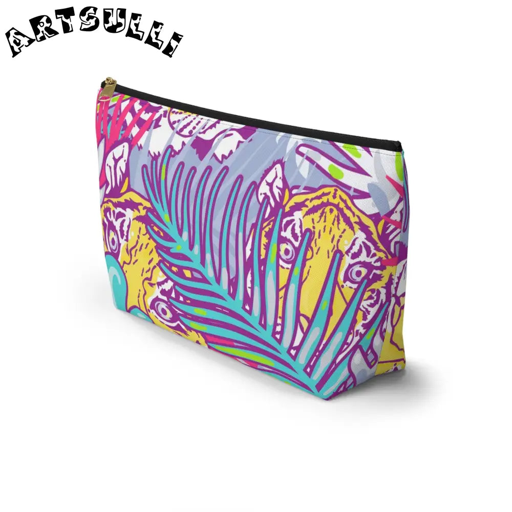 JAKKOUTTHEBXX Tropical Floral Tigers Torquise and Purple Accessory