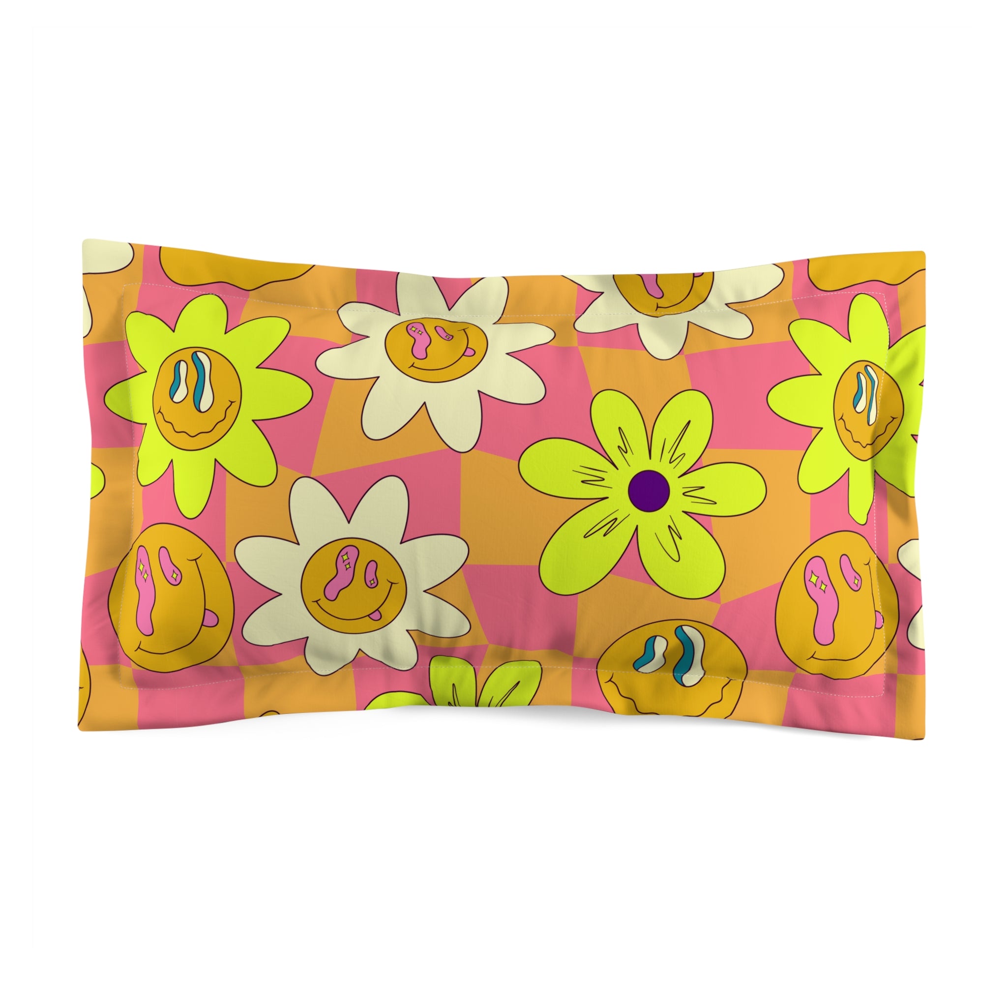 Trippy Sour Face Rave Microfiber Pillow Sham, Artsulli - Art is Long, Life is Short, Home Decor, Size, King, , , , , 13922781003782