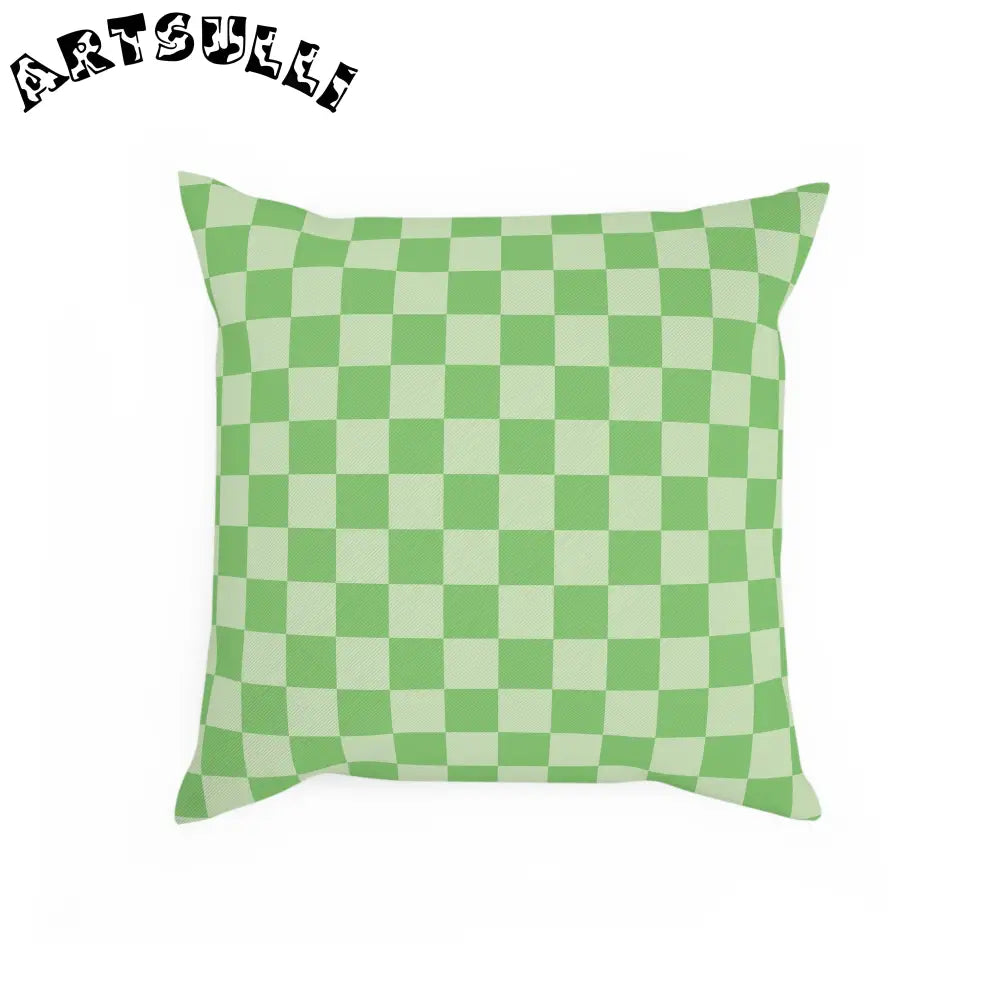 JAKKOUTTHEBXX Checkerboard Green Cushion JAKKOUTTHEBXX Artsulli