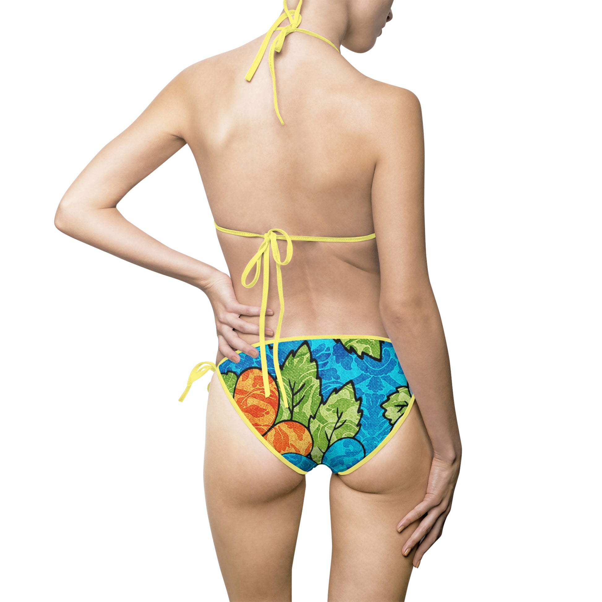 Blue Orange Groovy Women's Bikini Swimsuit (AOP), Artsulli - Art is Long, Life is Short, All Over Prints, , , , , , , 