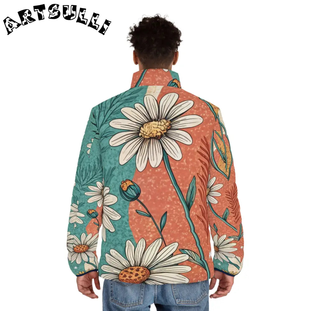 JAKKOUTTHEBXX Retro Daisy Dream Men’s Puffer Jacket (AOP)