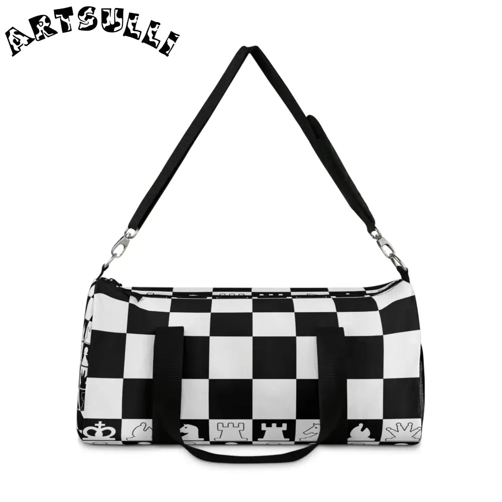 JAKKOUTTHEBXX Checkered Chess Piece Duffel Bag 2025