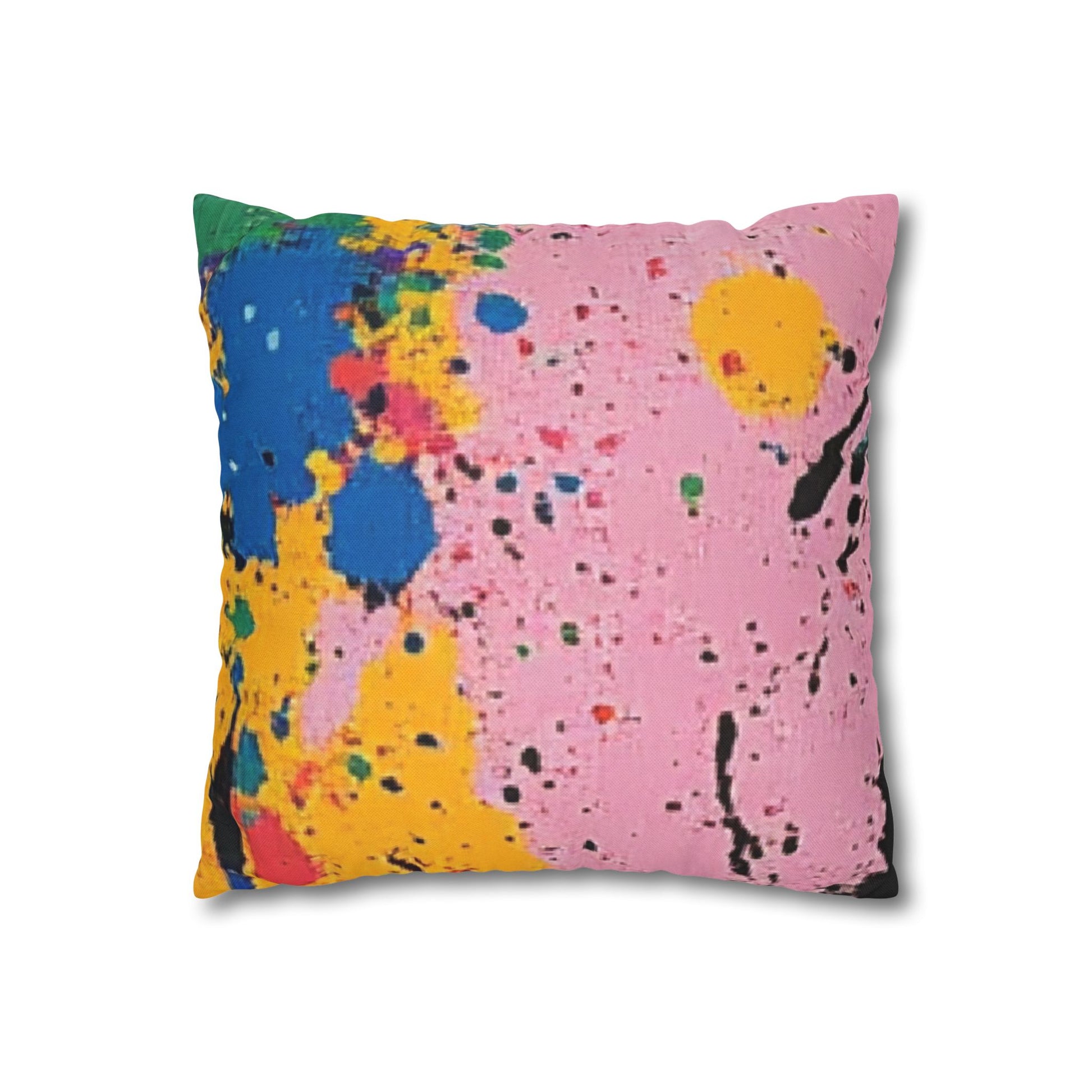 The Colors Of Paint Splatter Spun Polyester Square Pillowcase, Artsulli - Art is Long, Life is Short, Home Decor, , , , , , , 