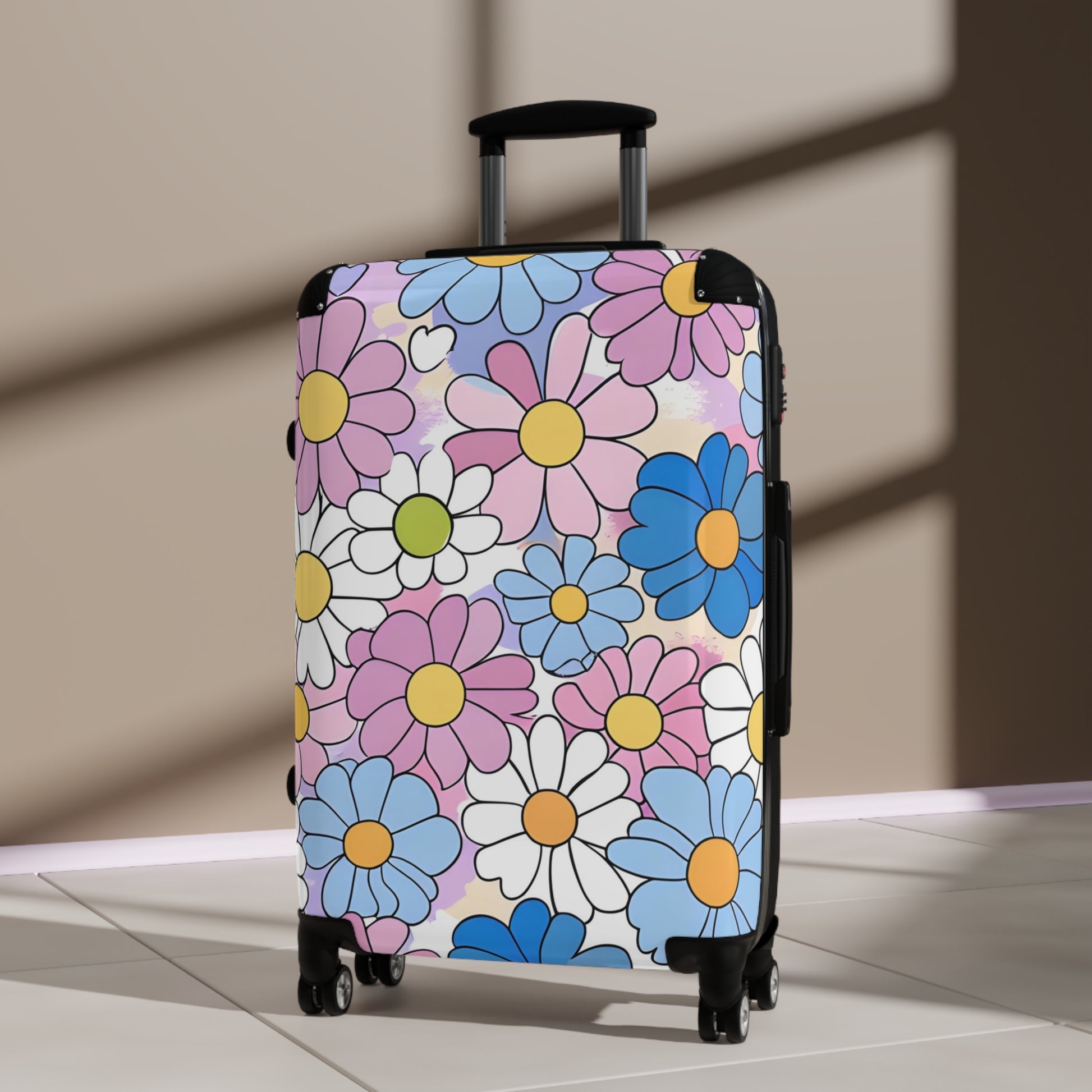 Flower Hour Purple and Blue Suitcase, Artsulli - Art is Long, Life is Short, Bags, , , , , , , 