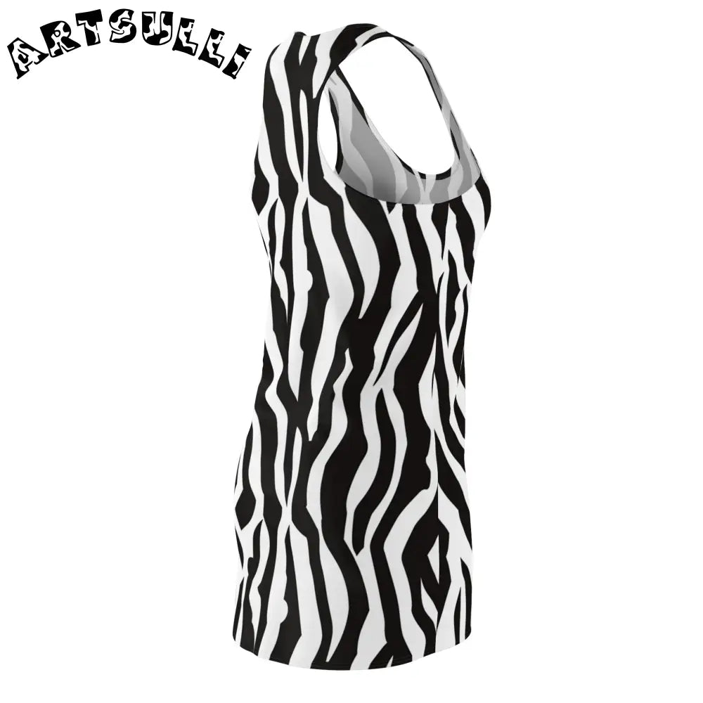 JAKKOUTTHEBXX Black and White Zebra Illustration Printed Racerback