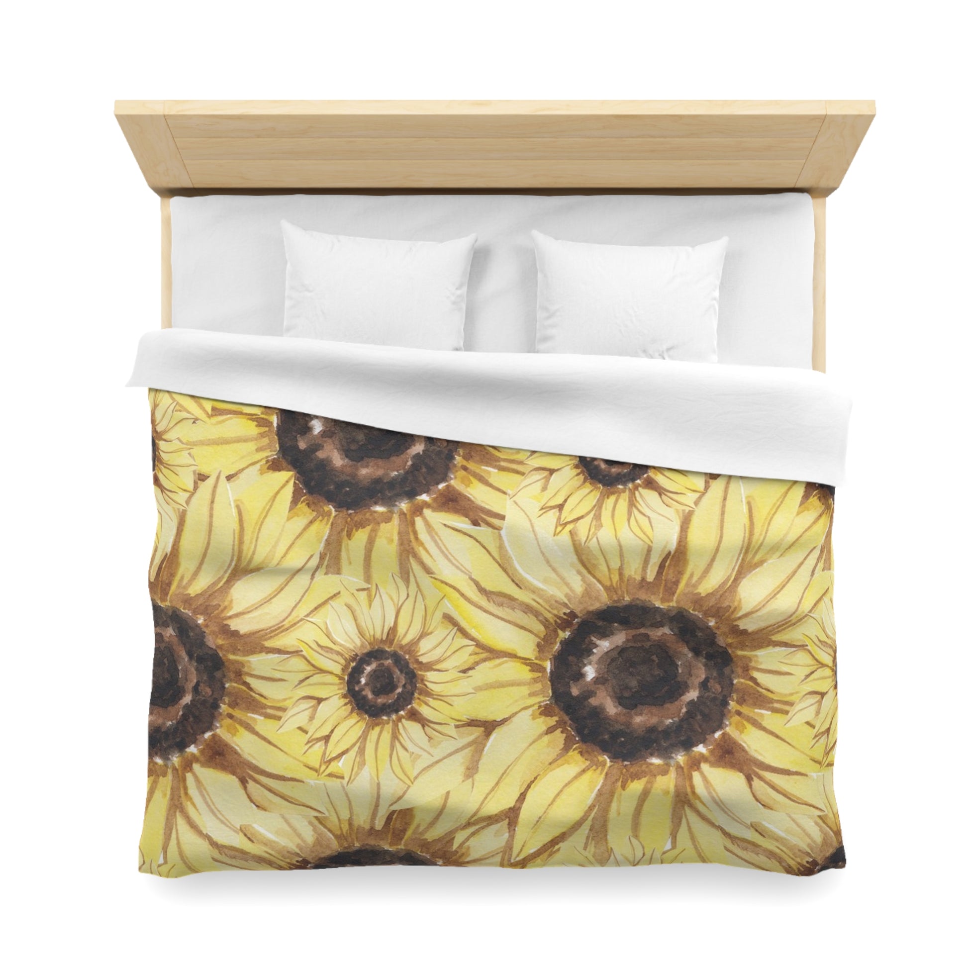 Retro Anime Sunflower Microfiber Duvet Cover, Artsulli - Art is Long, Life is Short, Home Decor, , , , , , , 