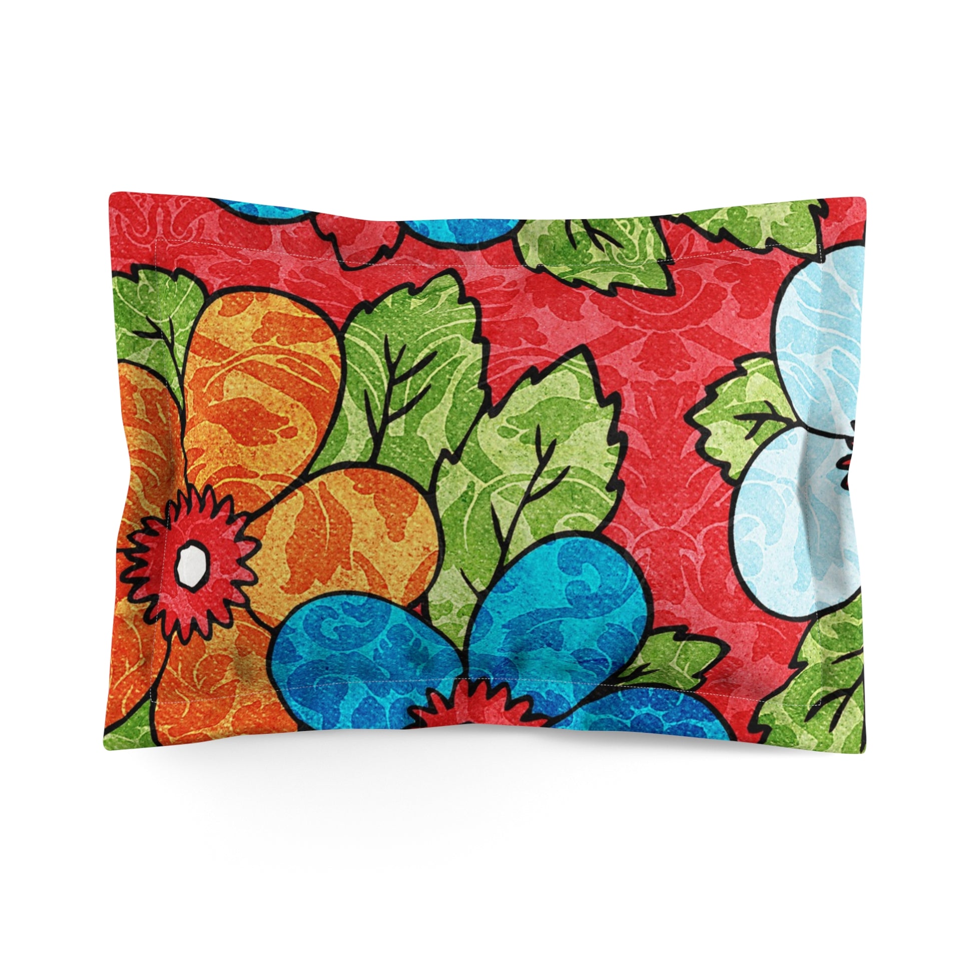 Groovy Red Floral Kl Microfiber Pillow Sham, Artsulli - Art is Long, Life is Short, Home Decor, Size, Standard, , , , , 22347595524257872596