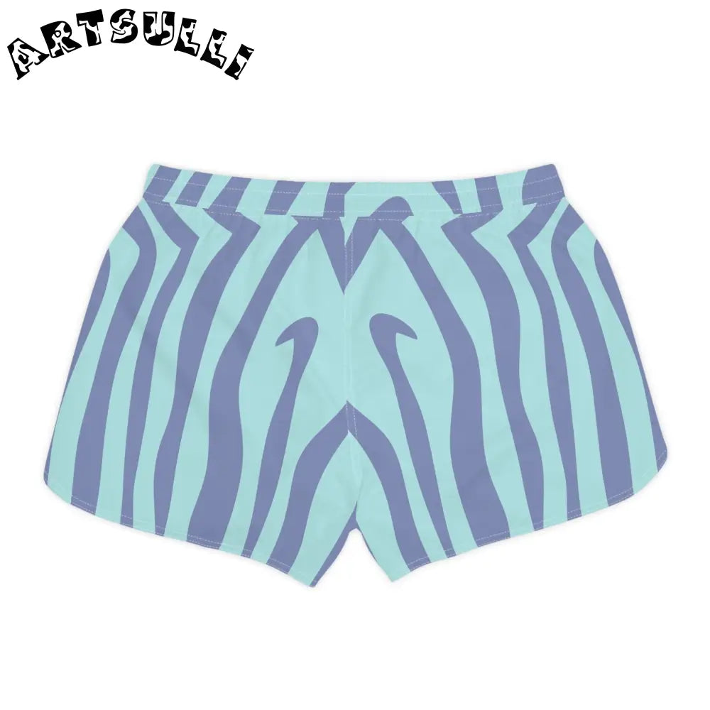 JAKKOUTTHEBXX Amorphous Blue Zebra Banner Women’s Casual Shorts
