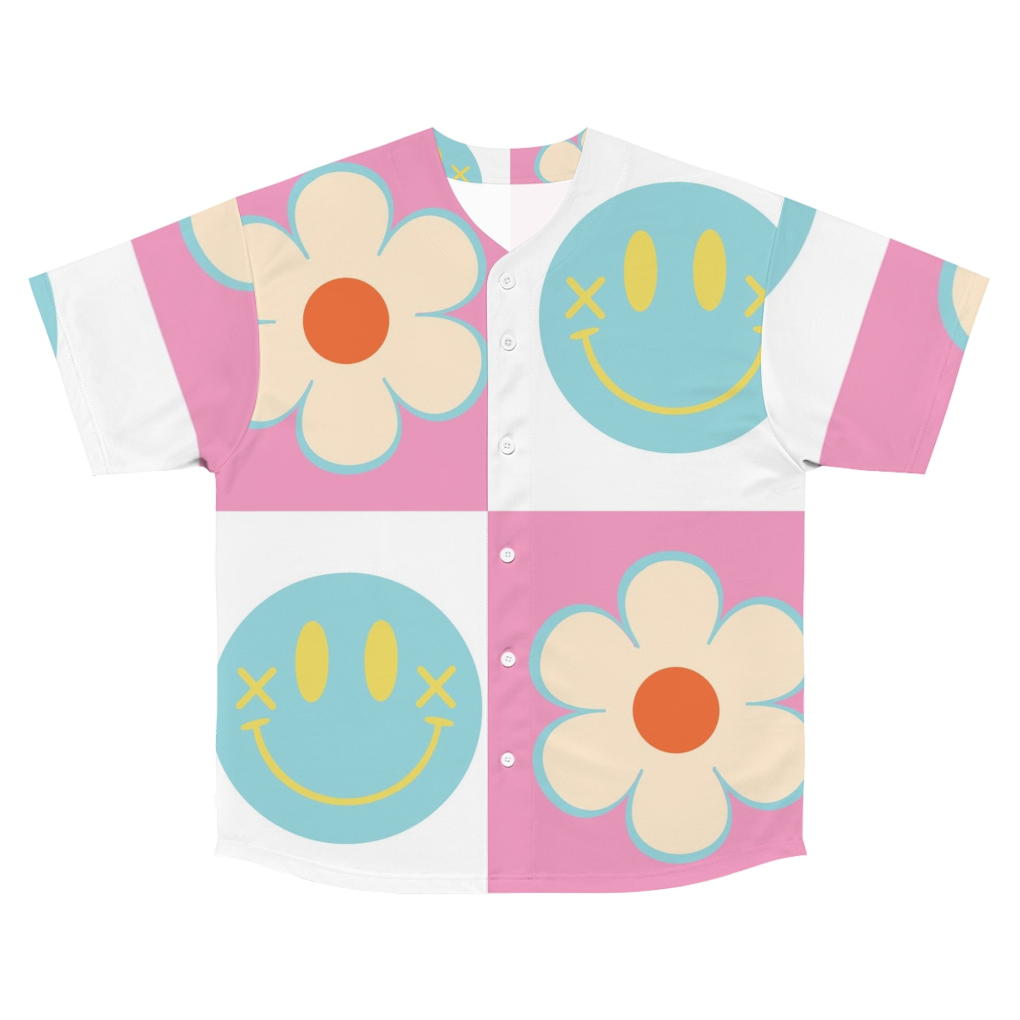 Madotsukis Grin Bloom Men's Baseball Jersey (AOP), Artsulli - Art is Long, Life is Short, All Over Prints, Size, S, Color, Seam thread color automatically matched to design, , , 68158025914868766059
