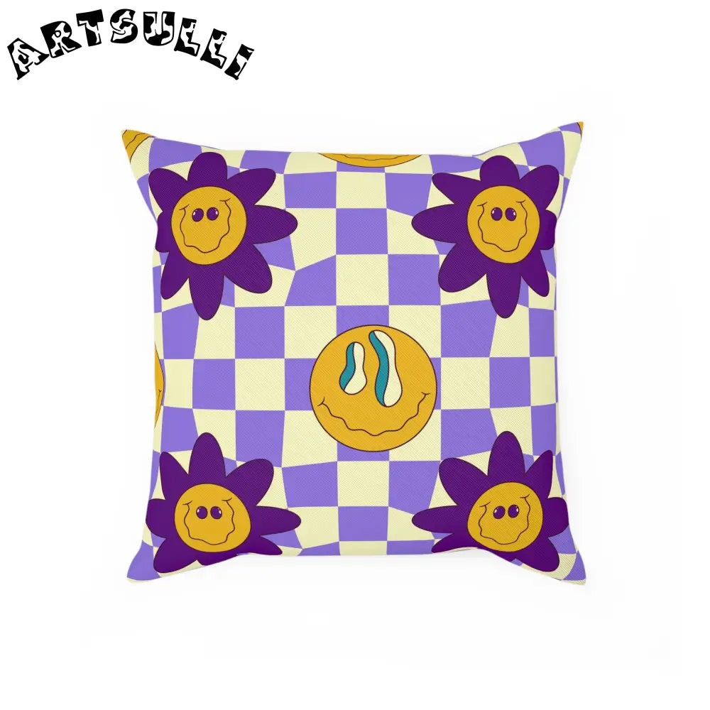 JAKKOUTTHEBXX Trippy Flower Power Motifs Pink Cushion JAKKOUTTHEBXX