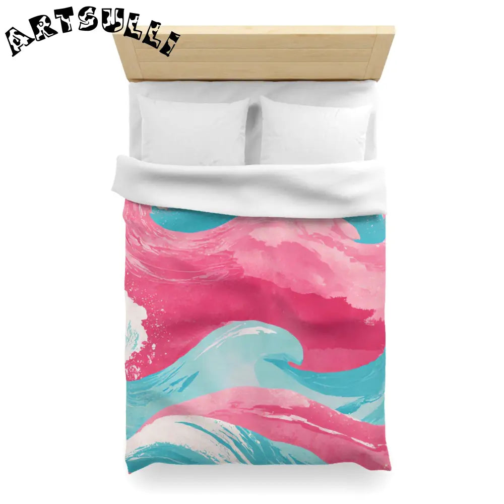 JAKKOUTTHEBXX The Great Pastelwave Pink and Blue Microfiber Duvet