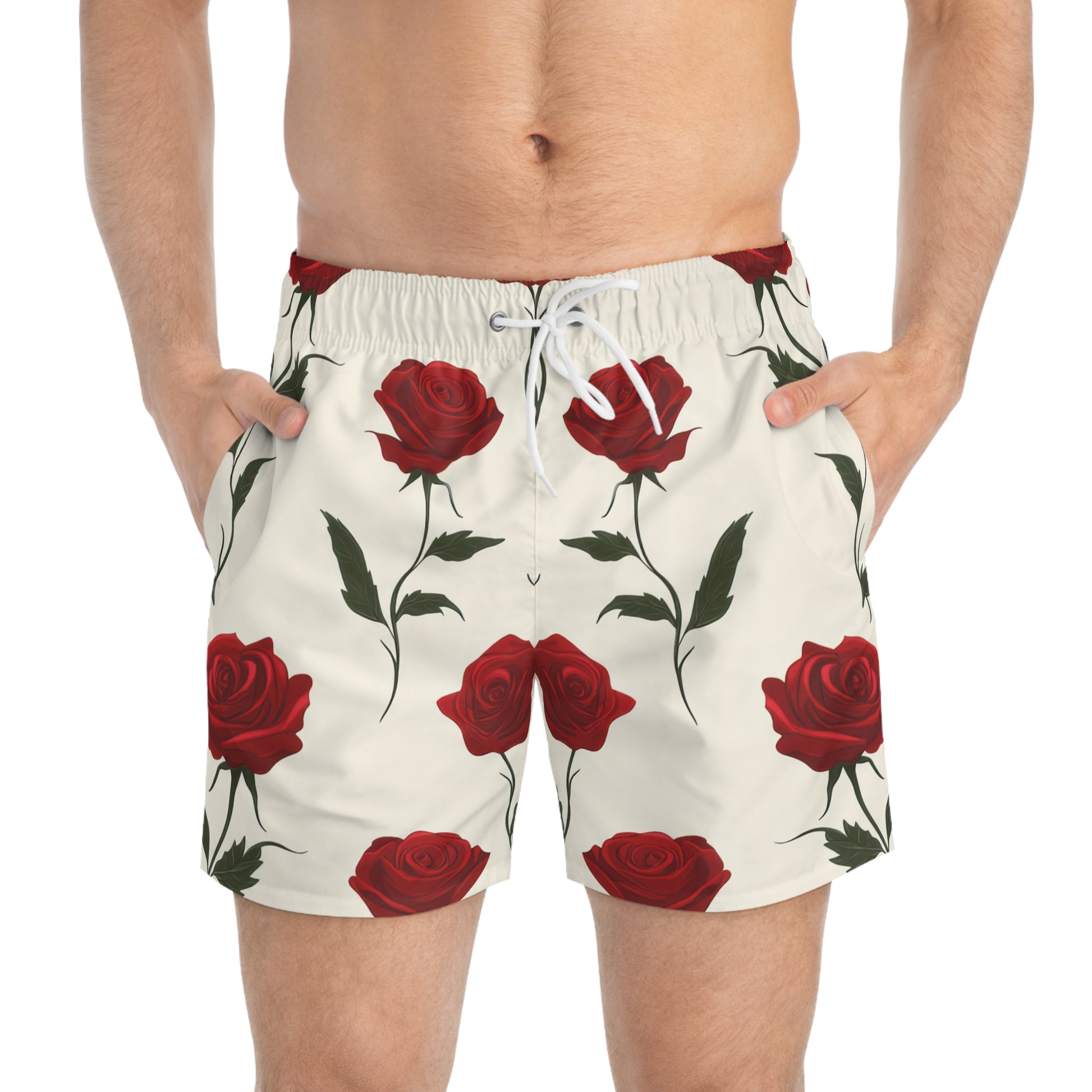 Roses Swim Trunks (AOP), Artsulli - Art is Long, Life is Short, All Over Prints, , , , , , , 