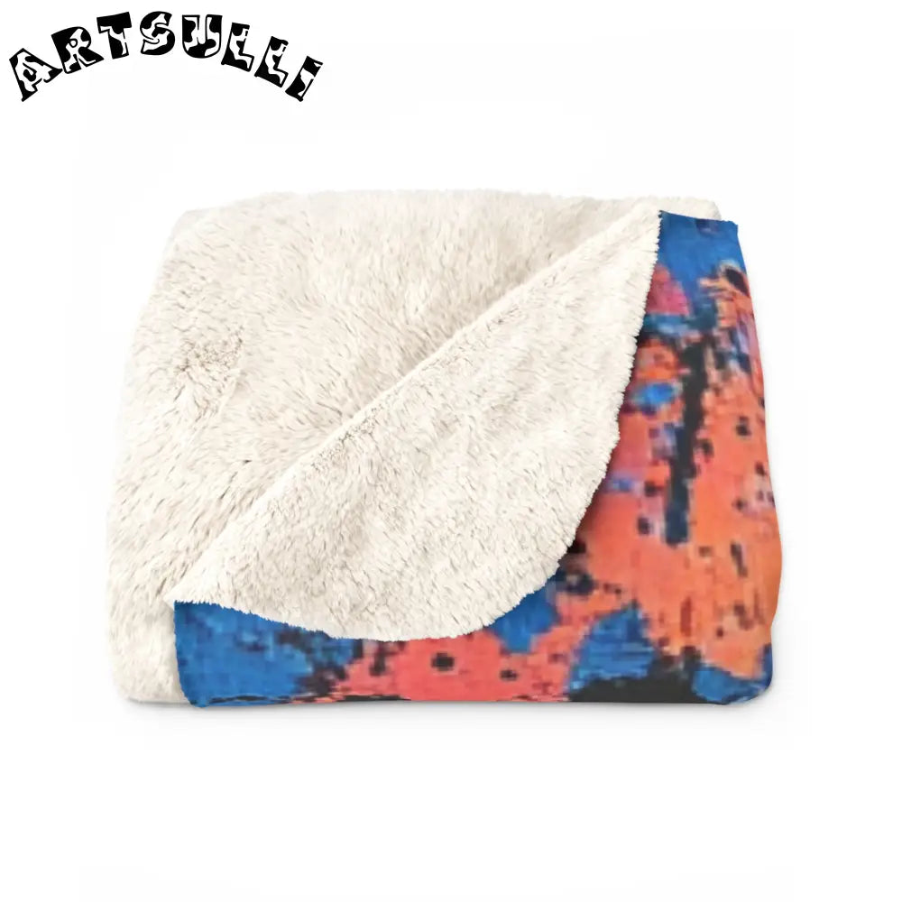 JAKKOUTTHEBXX The Colors Of Paint Splatter Sherpa Fleece Blanket
