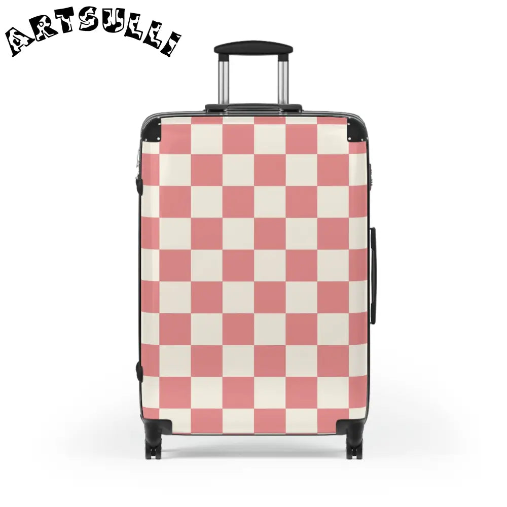 JAKKOUTTHEBXX Retro Checkered Grassland Sprites Suitcase