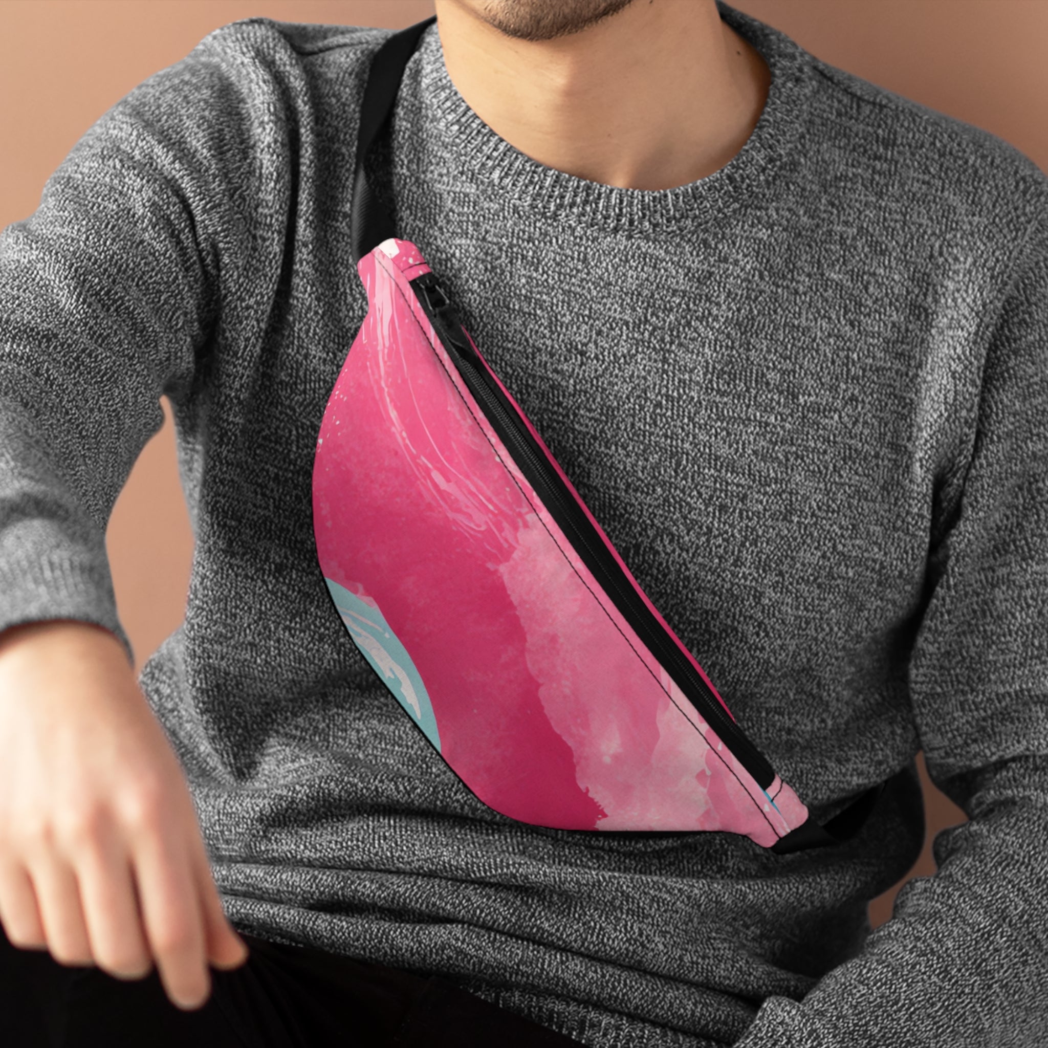The Great Pastelwave Pink and Blue Fanny Pack, Artsulli - Art is Long, Life is Short, Bags, , , , , , , 