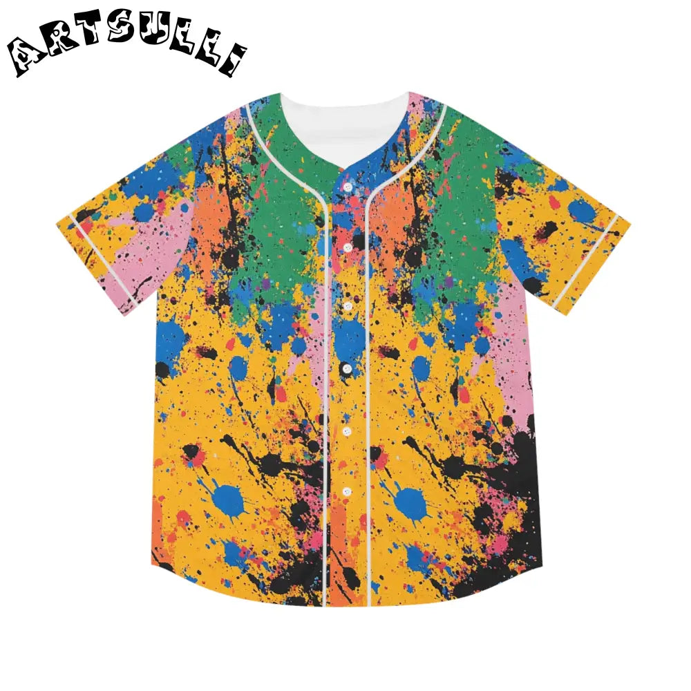 JAKKOUTTHEBXX The Colors Of Paint Splatter Men’s Baseball Jersey