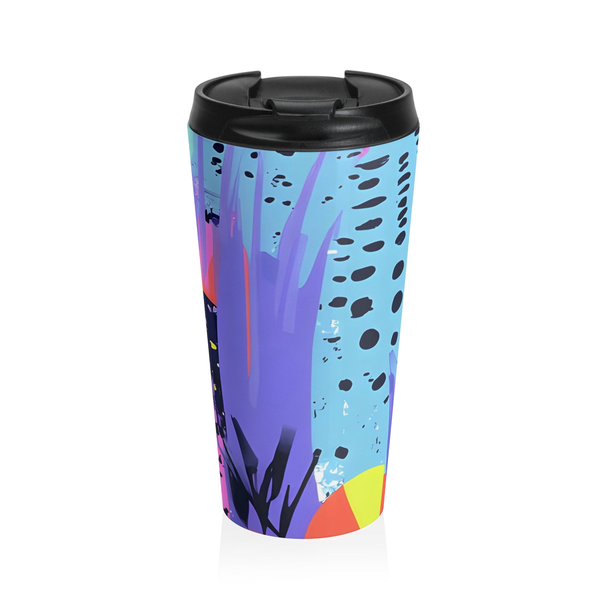 Dark Neon Rainforest Stainless Steel Travel Mug, Artsulli - Art is Long, Life is Short, Mug, Size, 15oz, , , , , 23162912410348656688