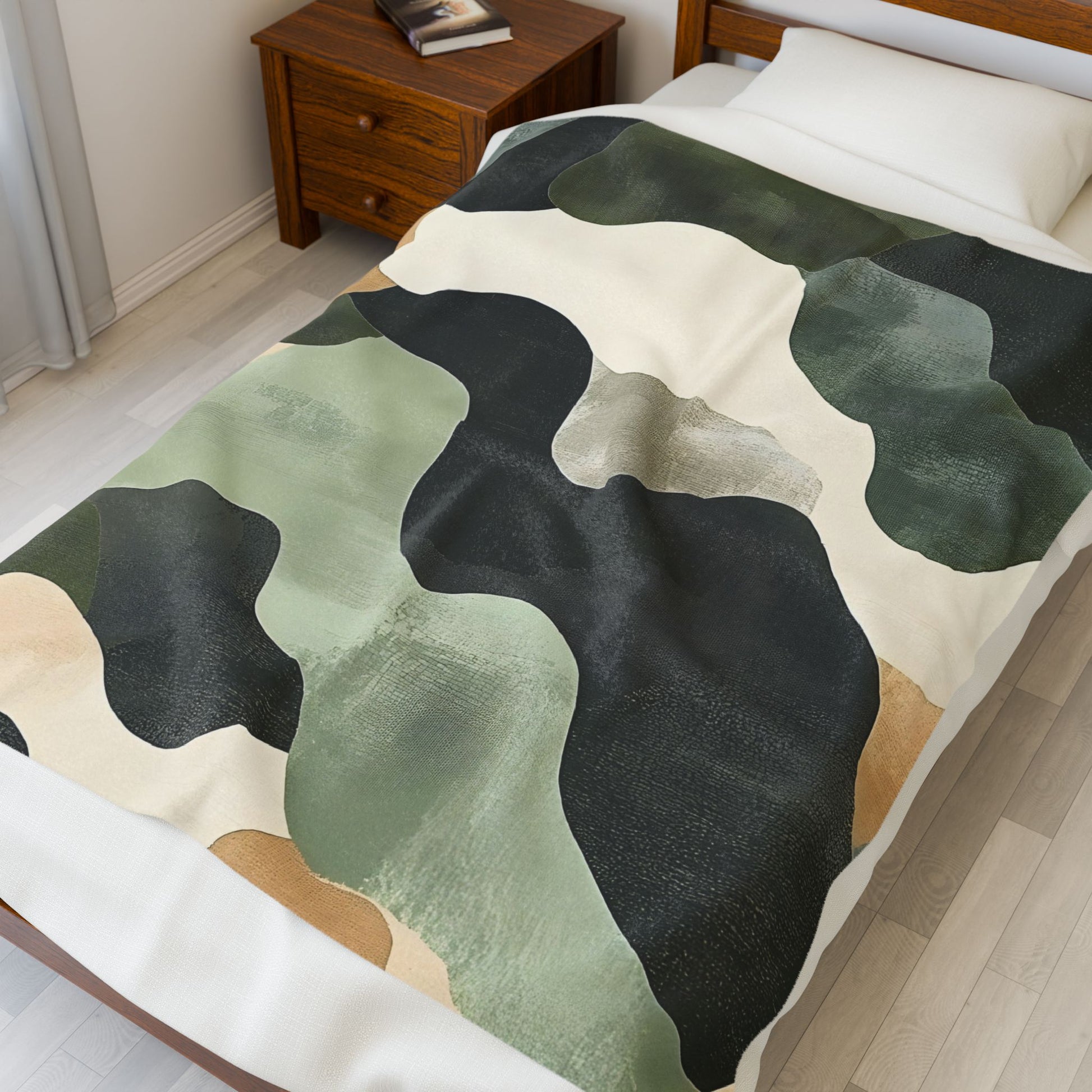 Camo Art Velveteen Plush Blanket, Artsulli - Art is Long, Life is Short, All Over Prints, , , , , , , 