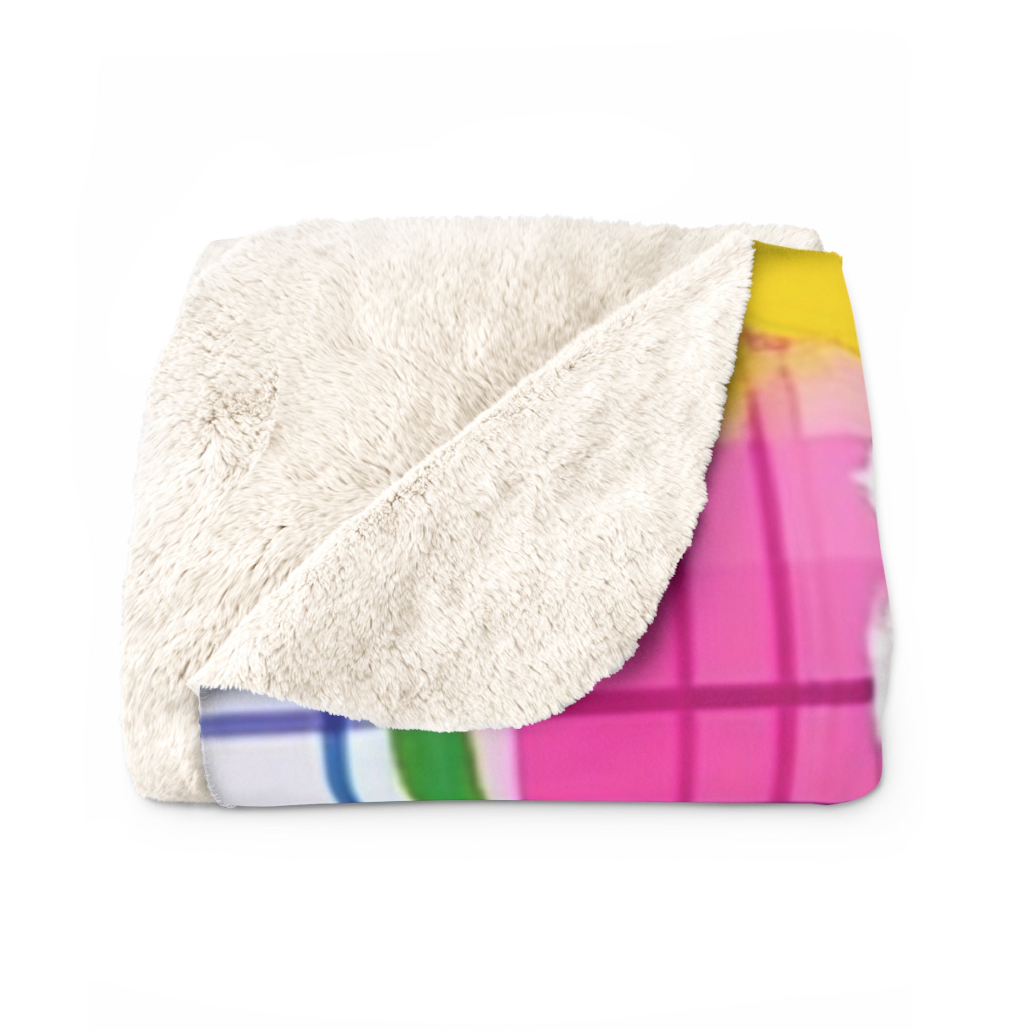 Plaid Garden Pink and Blue Sherpa Fleece Blanket, Artsulli - Art is Long, Life is Short, Home Decor, , , , , , , 