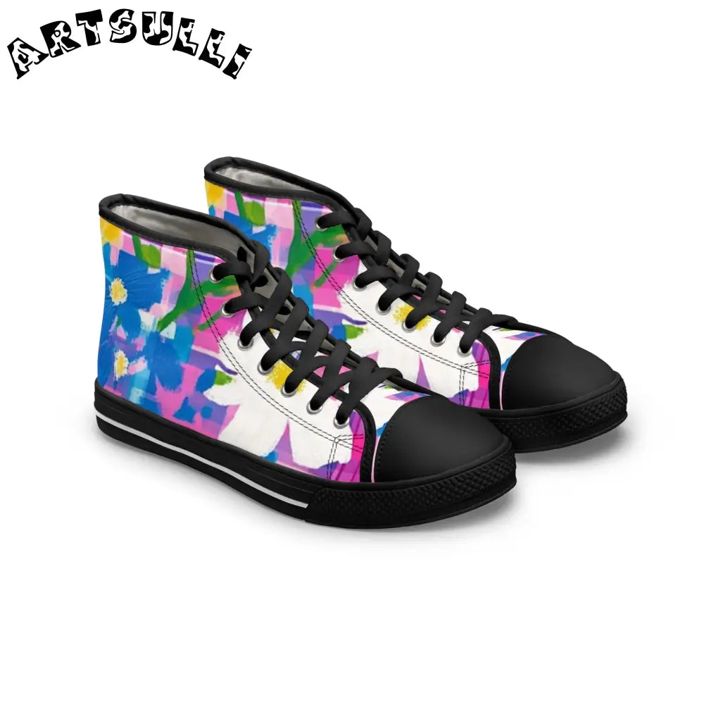 JAKKOUTTHEBXX Plaid Garden II Pink and Purple Women’s High Top
