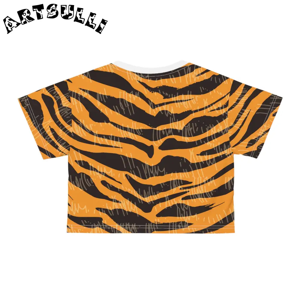JAKKOUTTHEBXX Tiger Scratches Orange & Black Crop Tee (AOP)