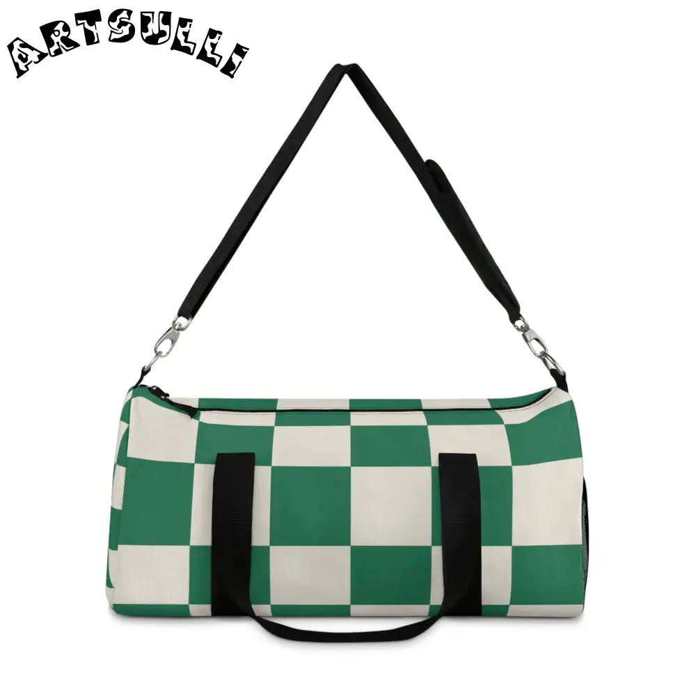 JAKKOUTTHEBXX Checkerboard Dark Green Duffel Bag JAKKOUTTHEBXX