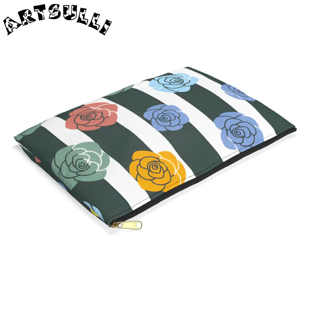 JAKKOUTTHEBXX Stripes x Roses II Black and White Accessory Pouch