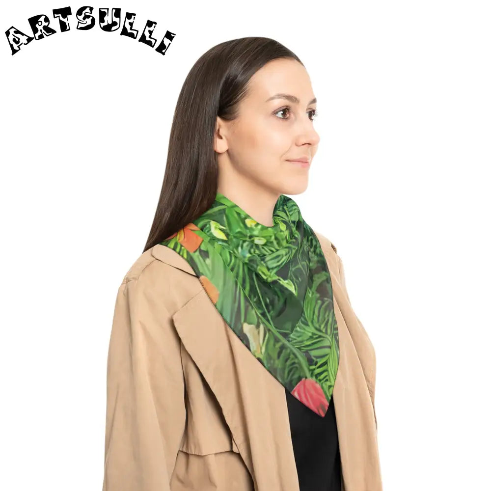 JAKKOUTTHEBXX Tropical Foliage Throw Pillow Orange Flower Print
