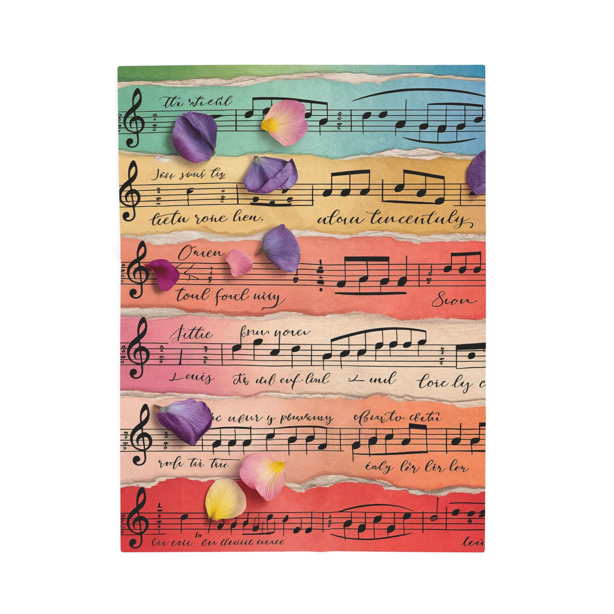 Torn Type Beat Sheet Music Multi-Color Velveteen Plush Blanket, Artsulli - Art is Long, Life is Short, All Over Prints, Size, 30" × 40", , , , , 97406120934777189858
