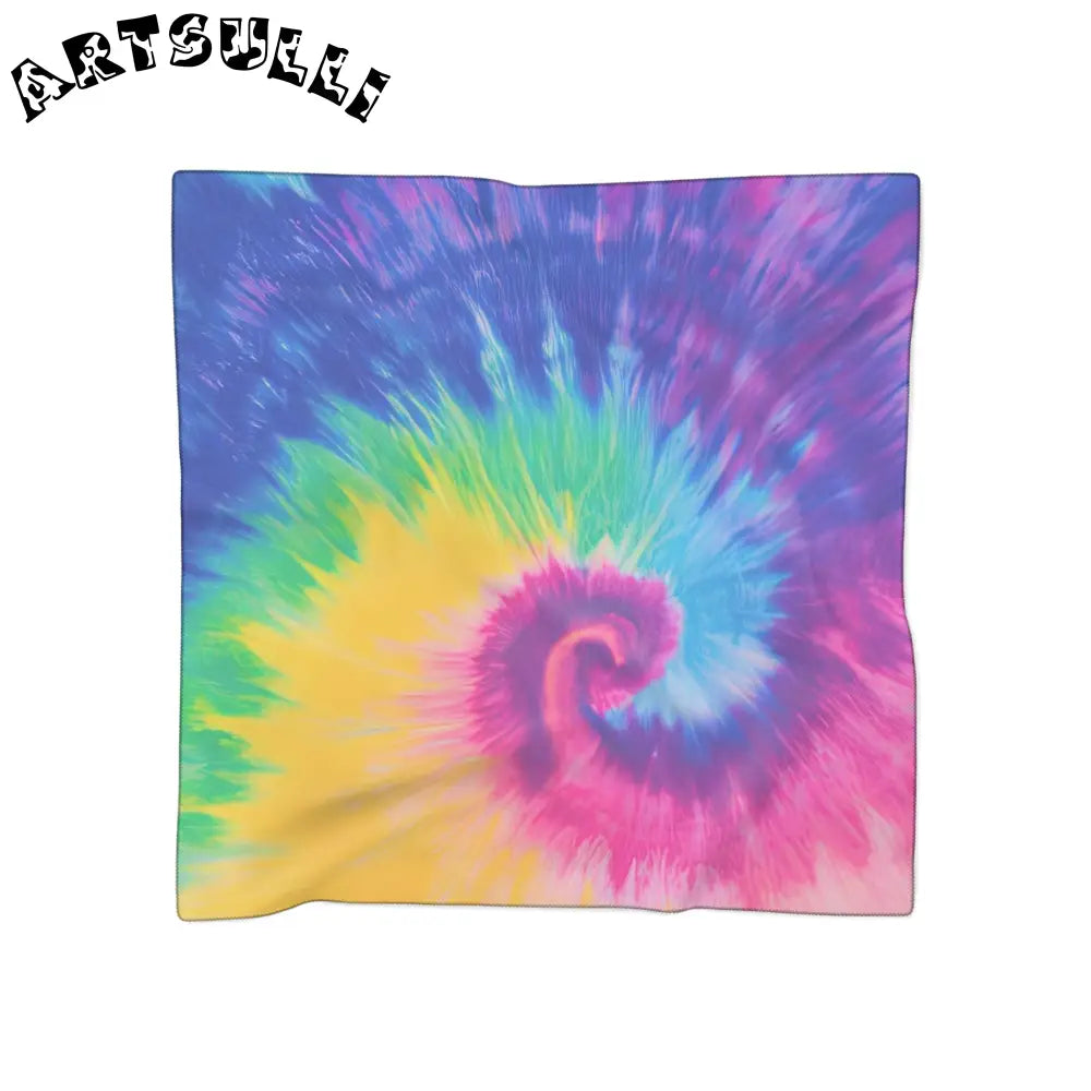 JAKKOUTTHEBXX Rainbow Tie Dye Illustration Printed Scarf 2025