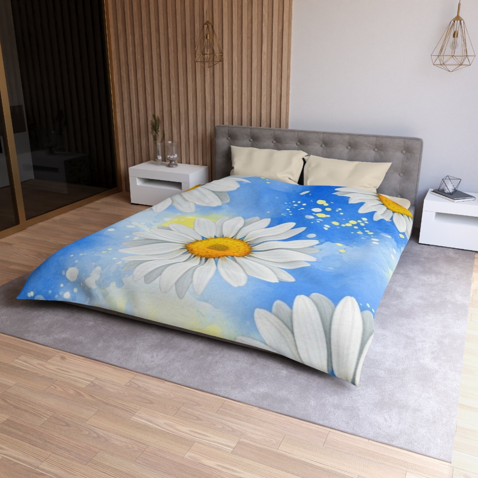Daisies Microfiber Duvet Cover, Artsulli - Art is Long, Life is Short, Home Decor, , , , , , , 