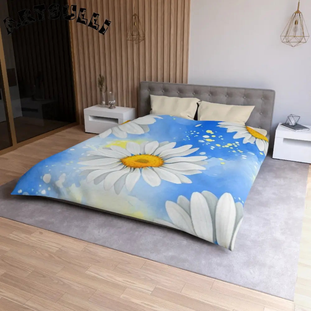 JAKKOUTTHEBXX Daisies Microfiber Duvet Cover JAKKOUTTHEBXX Artsulli