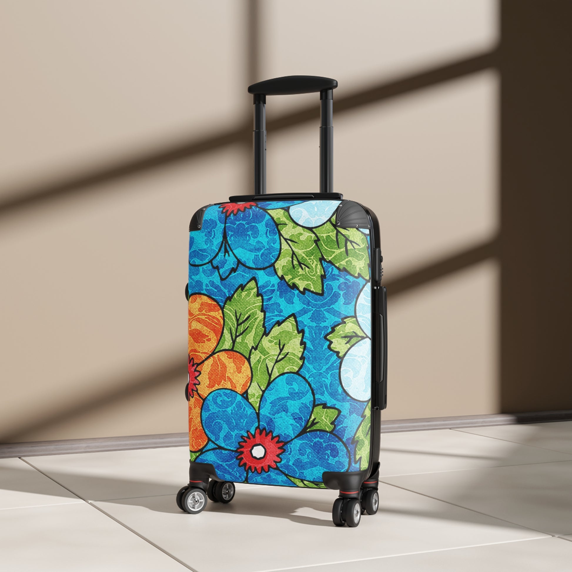 Blue Orange Groovy Suitcase, Artsulli - Art is Long, Life is Short, Bags, , , , , , , 