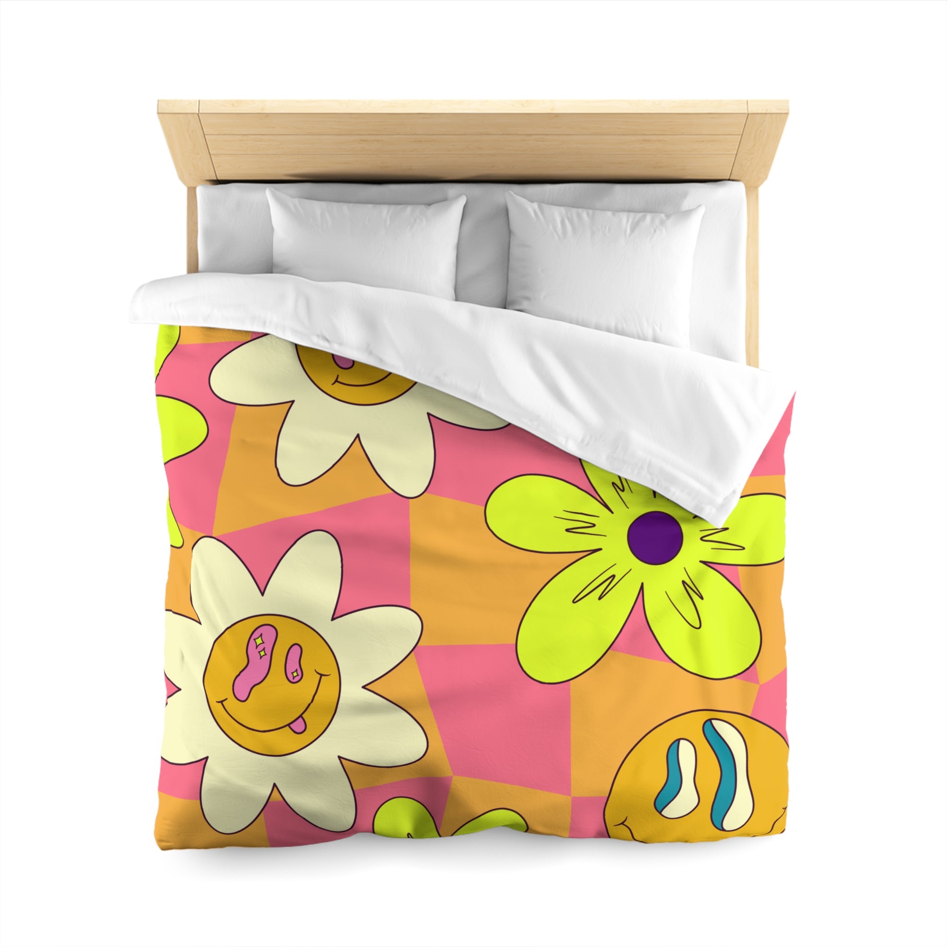 Trippy Sour Face Rave Microfiber Duvet Cover, Artsulli - Art is Long, Life is Short, Home Decor, , , , , , , 