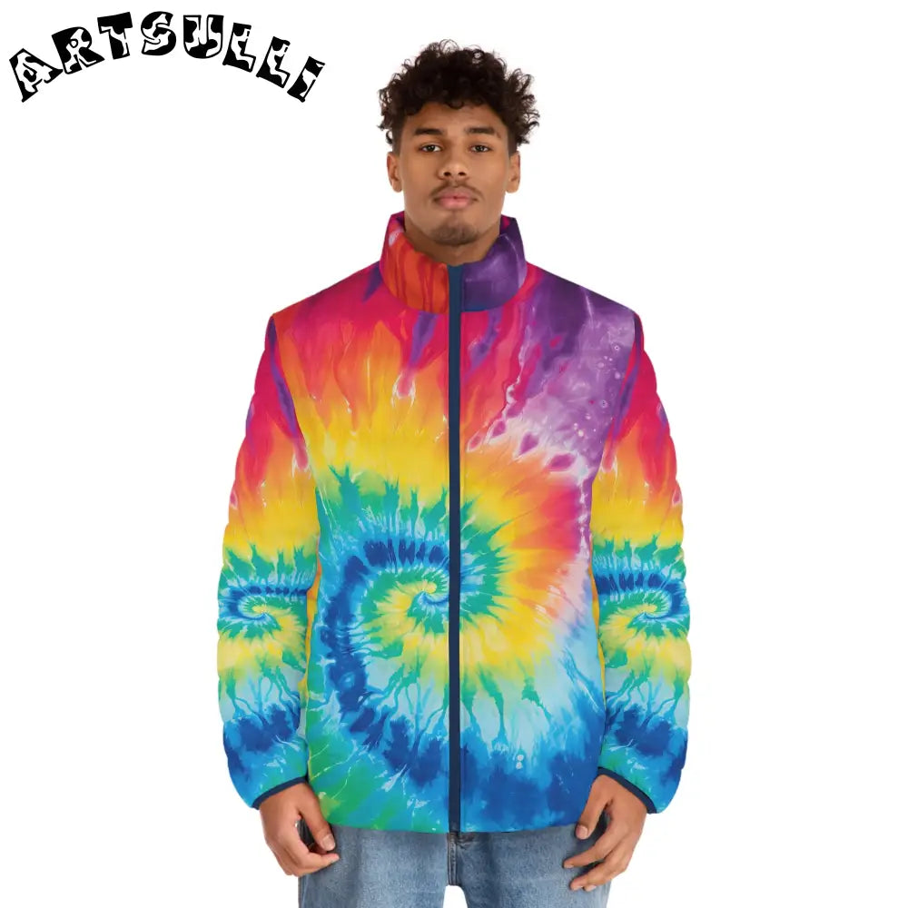 JAKKOUTTHEBXX Rainbow Tie-Dye Quilted Puffer Jacket 2025