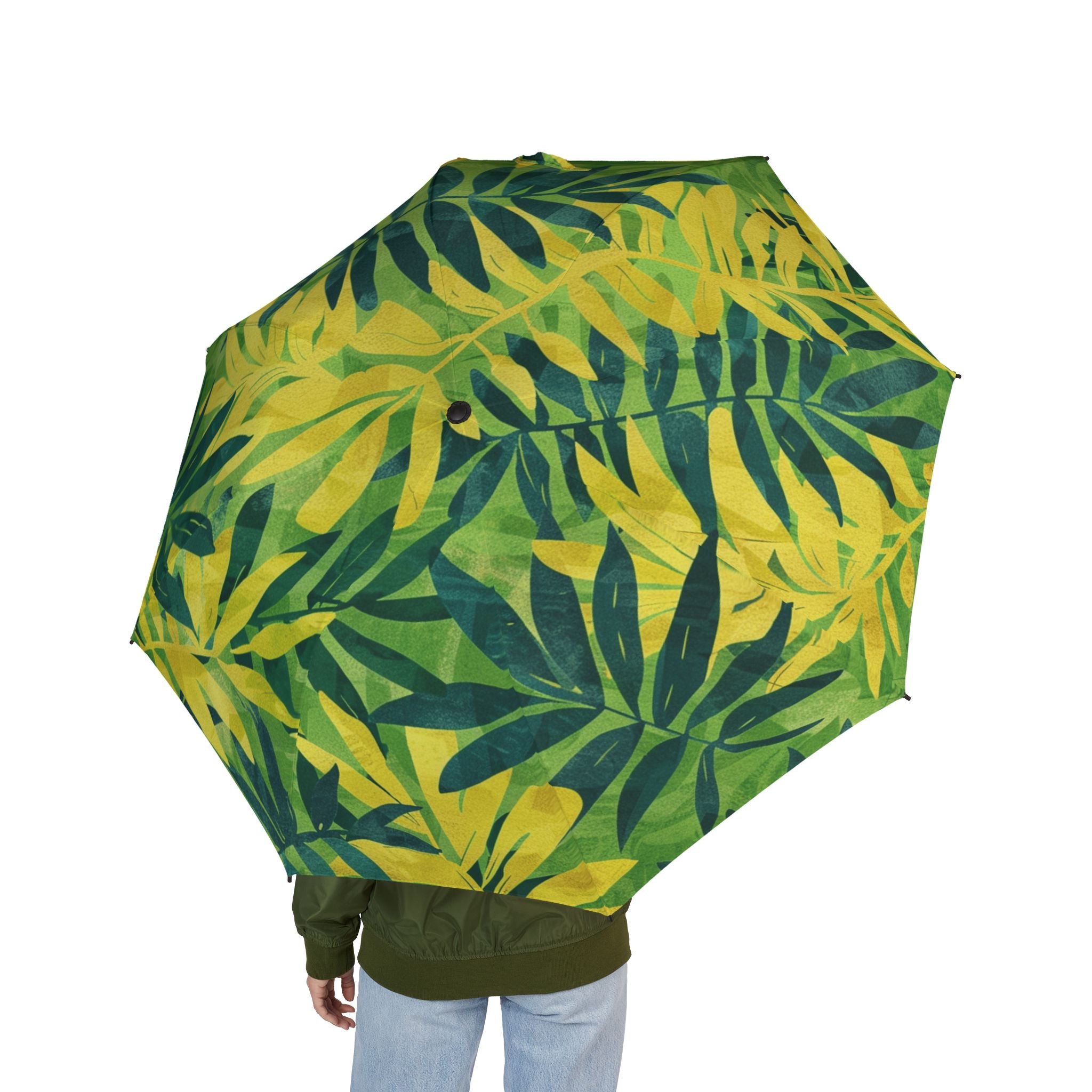 Green Leaf x Yellow Leaf x Tropical x Jungle II Semi-Automatic Foldable Umbrella, Artsulli - Art is Long, Life is Short, Accessories, , , , , , , 