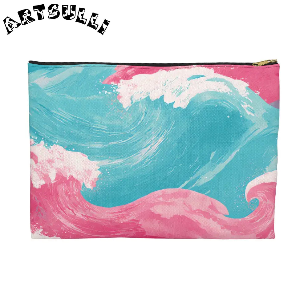 JAKKOUTTHEBXX The Great Pastelwave Pink and Blue Accessory Pouch